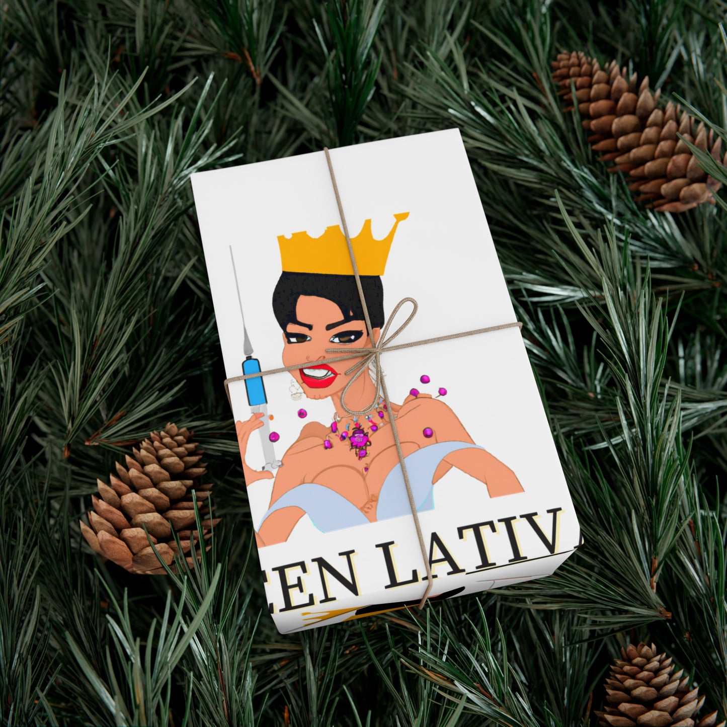 Inject Some Humor with Queen LaTIVA Custom Matte Gift Wrapping Paper, Gift Wrap Papers