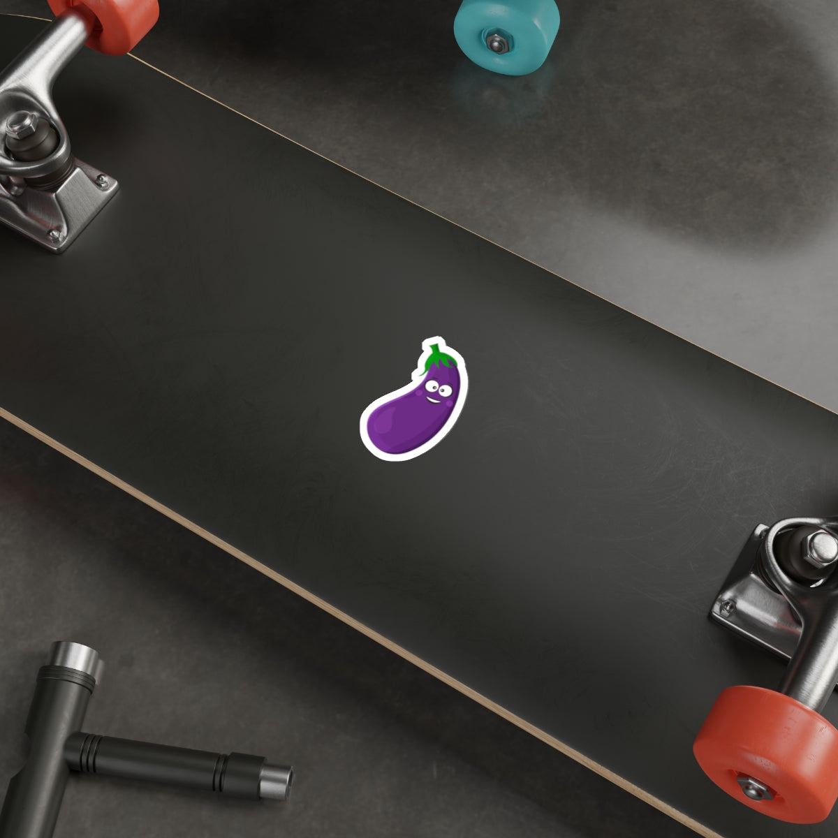 Spread Smiles with Our Charming Smiling Eggplant Sticker!, Die-Cut Stickers