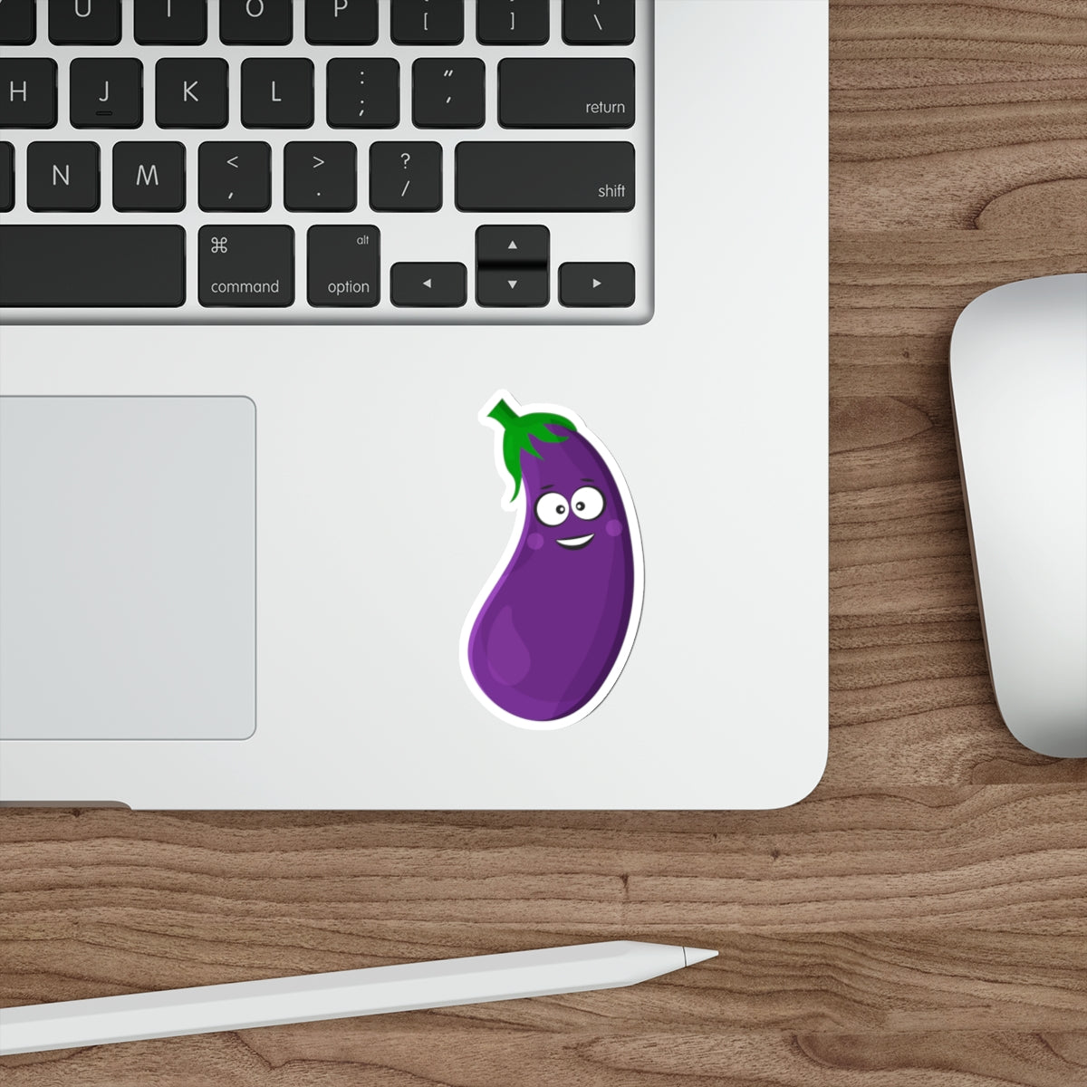 Spread Smiles with Our Charming Smiling Eggplant Sticker!, Die-Cut Stickers