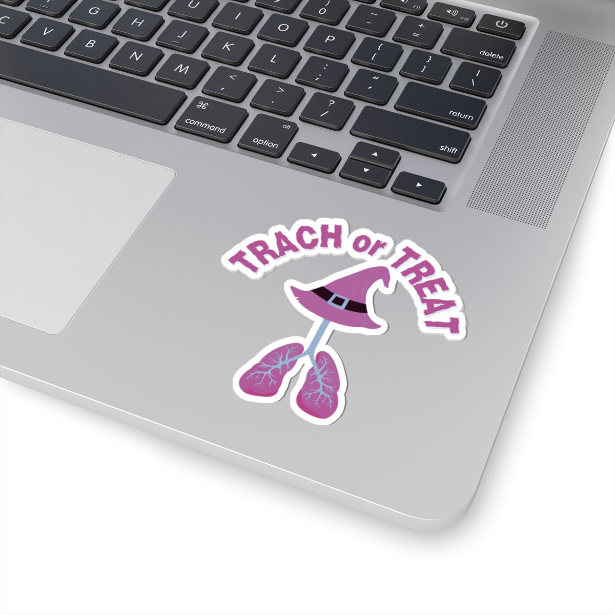 Trach or Treat: Spooky Anatomy Sticker for Medical Mavens, Kiss-Cut Stickers