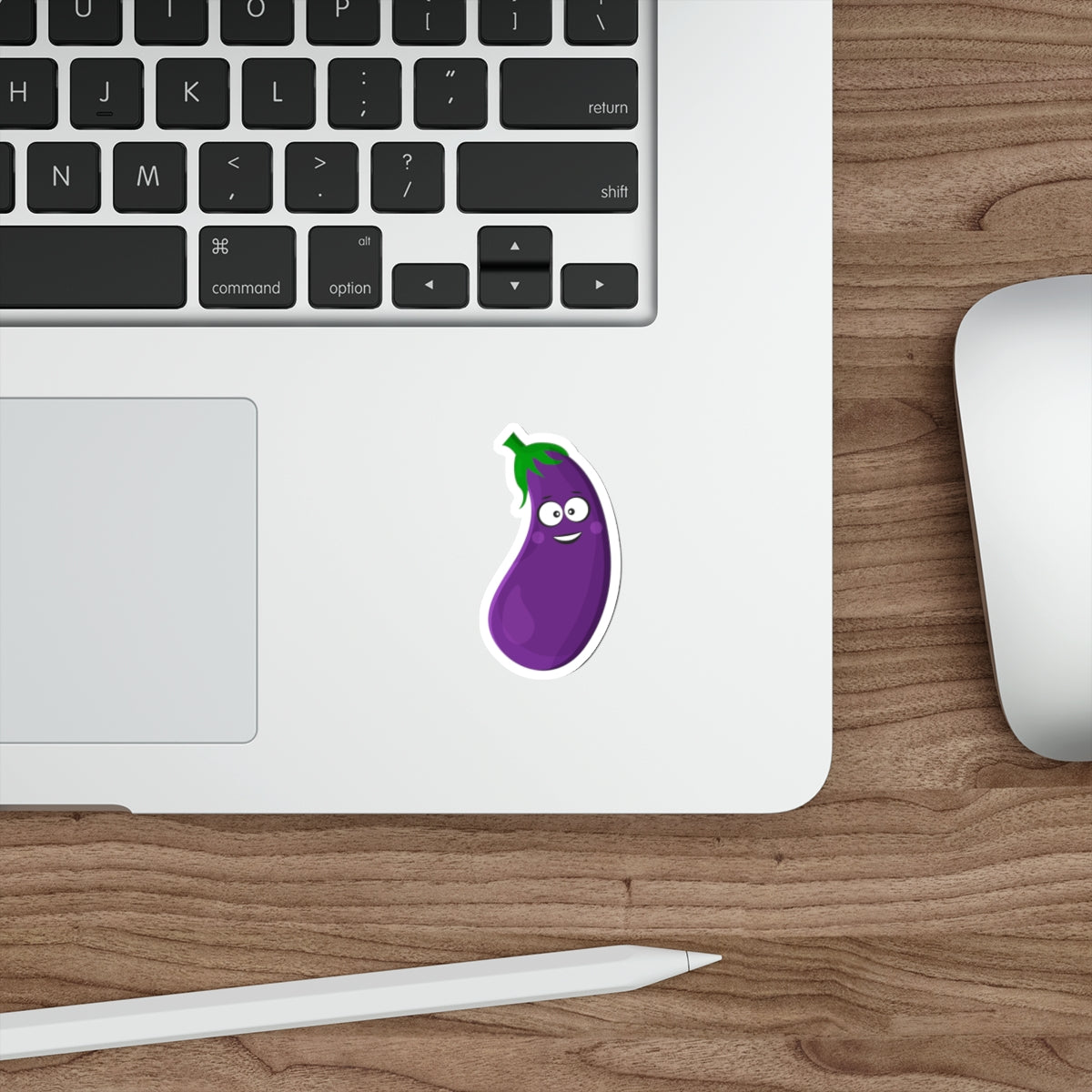 Spread Smiles with Our Charming Smiling Eggplant Sticker!, Die-Cut Stickers