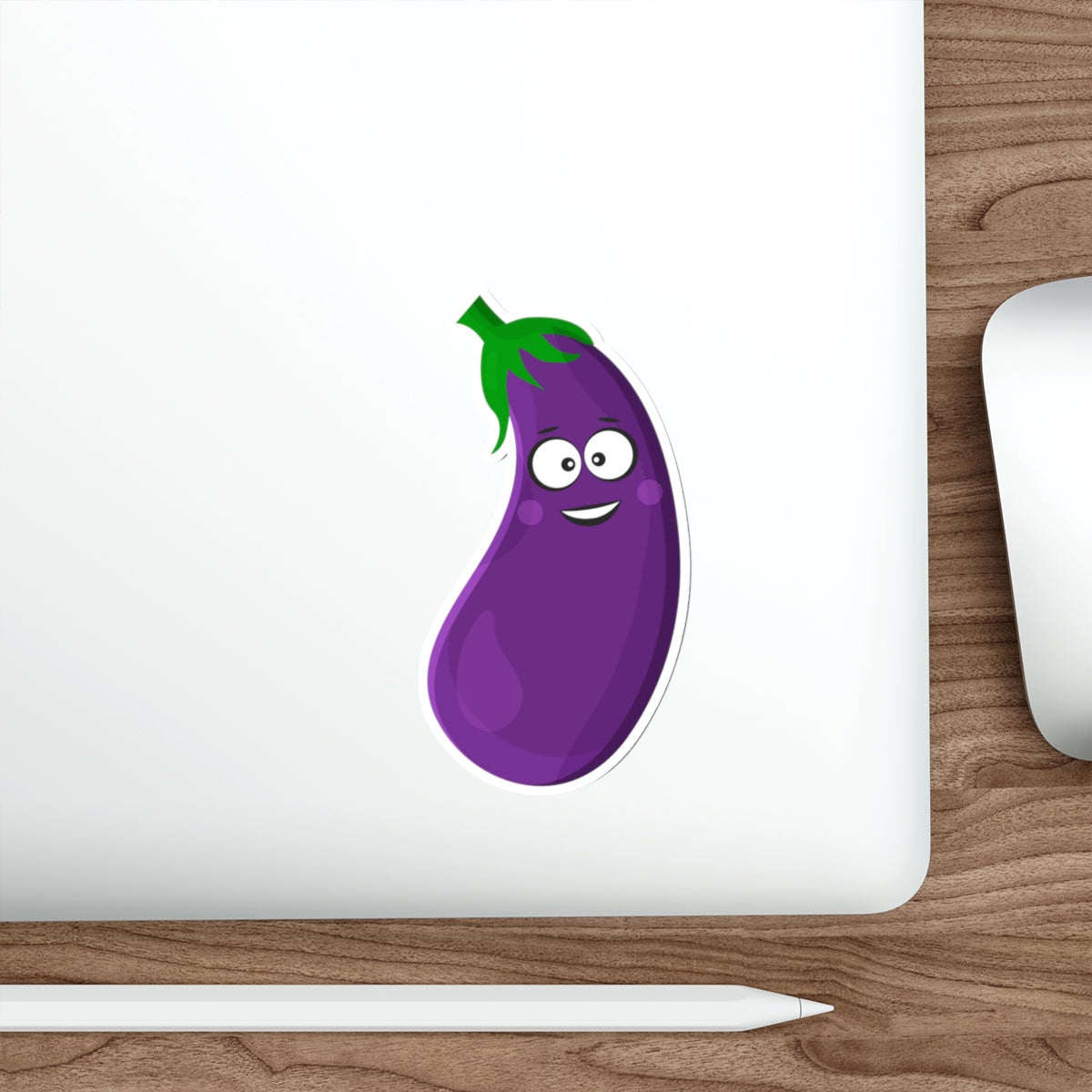 Spread Smiles with Our Charming Smiling Eggplant Sticker!, Die-Cut Stickers