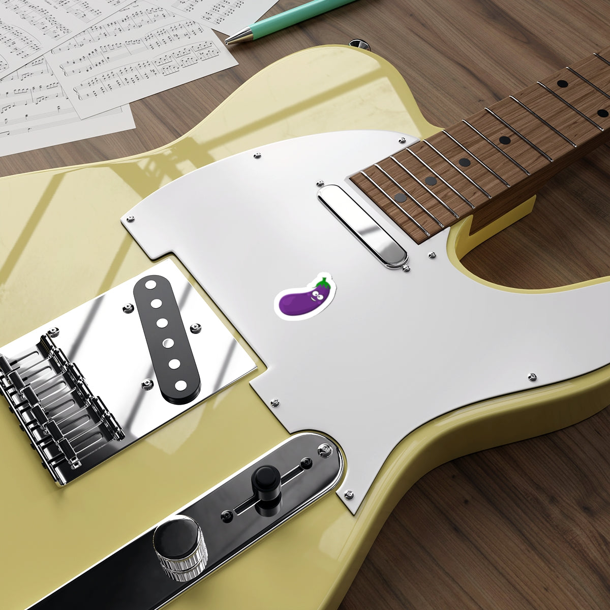 Spread Smiles with Our Charming Smiling Eggplant Sticker!, Die-Cut Stickers