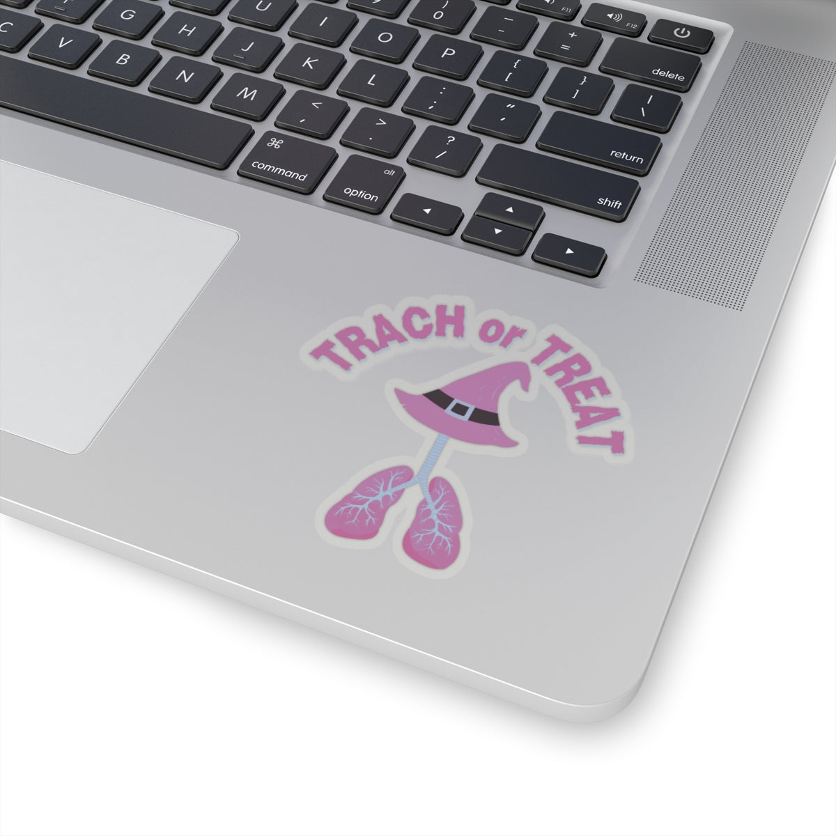 Trach or Treat: Spooky Anatomy Sticker for Medical Mavens, Kiss-Cut Stickers