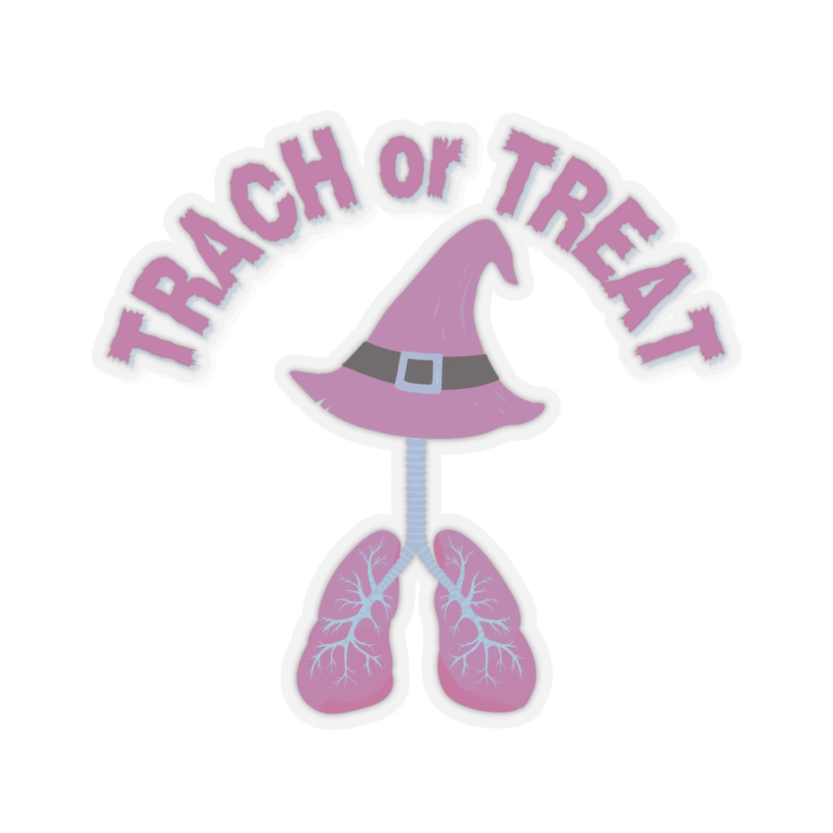 Trach or Treat: Spooky Anatomy Sticker for Medical Mavens, Kiss-Cut Stickers