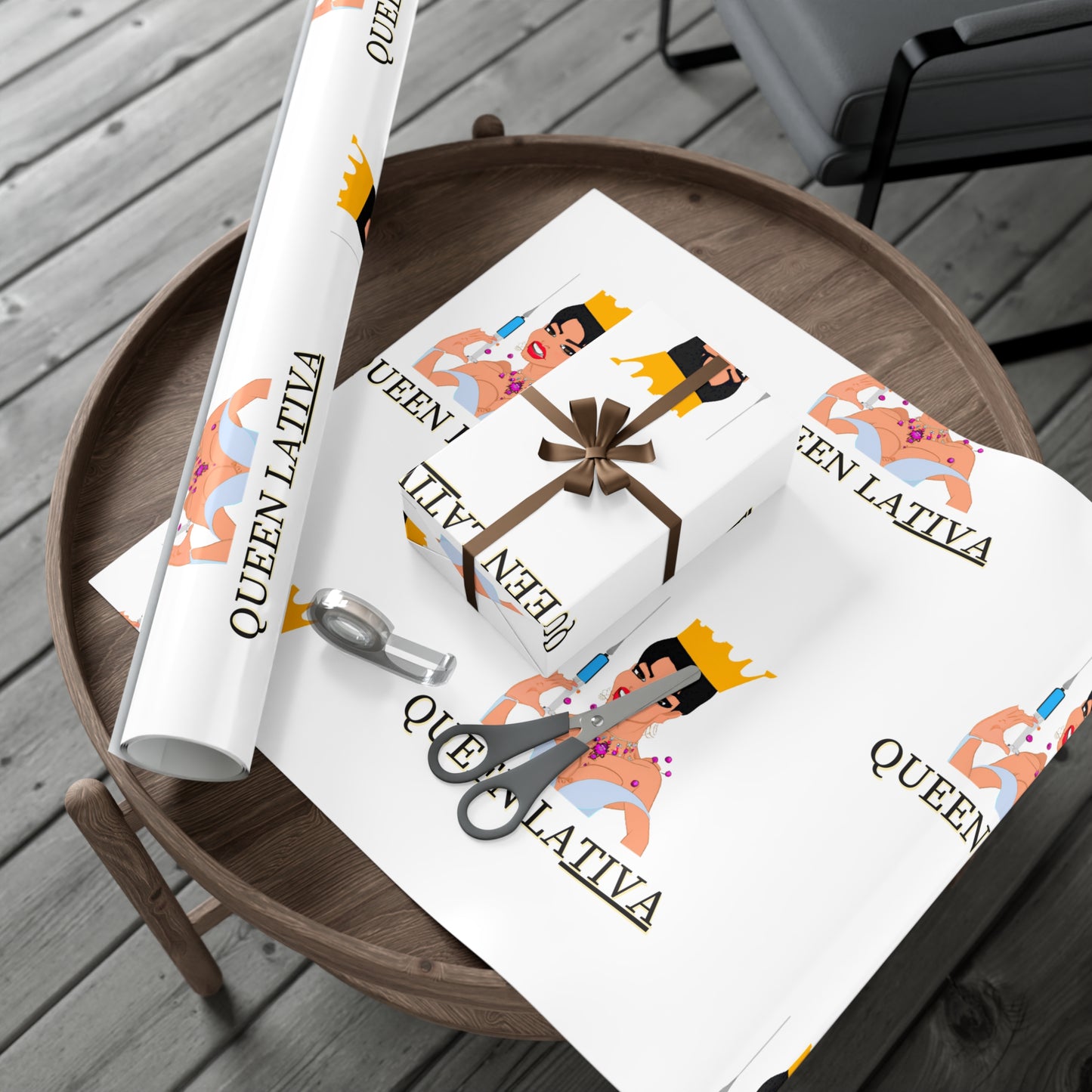 Inject Some Humor with Queen LaTIVA Custom Matte Gift Wrapping Paper, Gift Wrap Papers