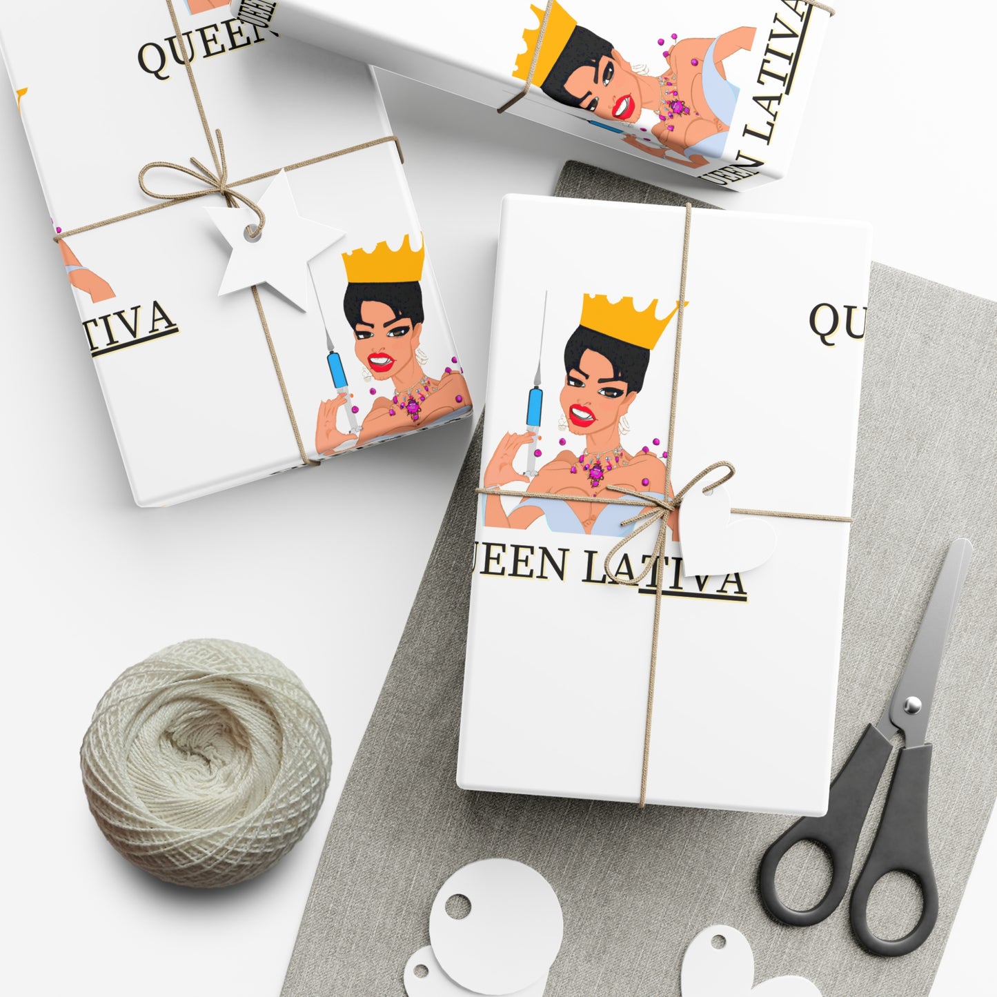 Inject Some Humor with Queen LaTIVA Custom Matte Gift Wrapping Paper, Gift Wrap Papers