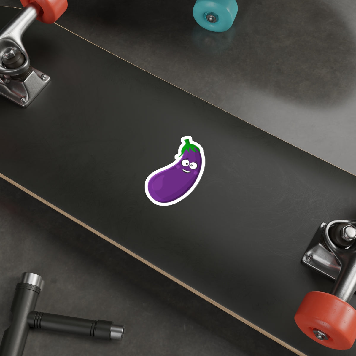 Spread Smiles with Our Charming Smiling Eggplant Sticker!, Die-Cut Stickers