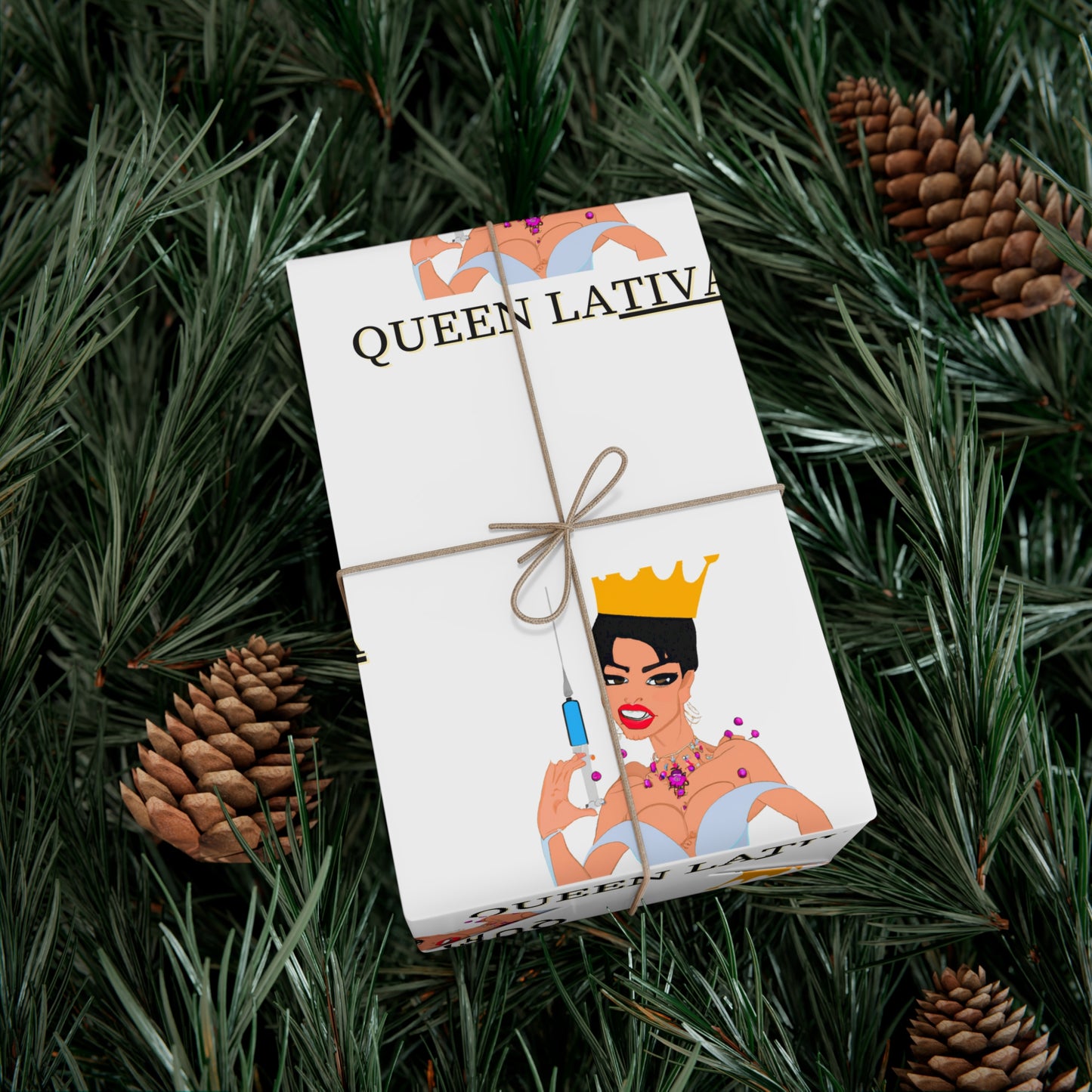 Inject Some Humor with Queen LaTIVA Custom Matte Gift Wrapping Paper, Gift Wrap Papers
