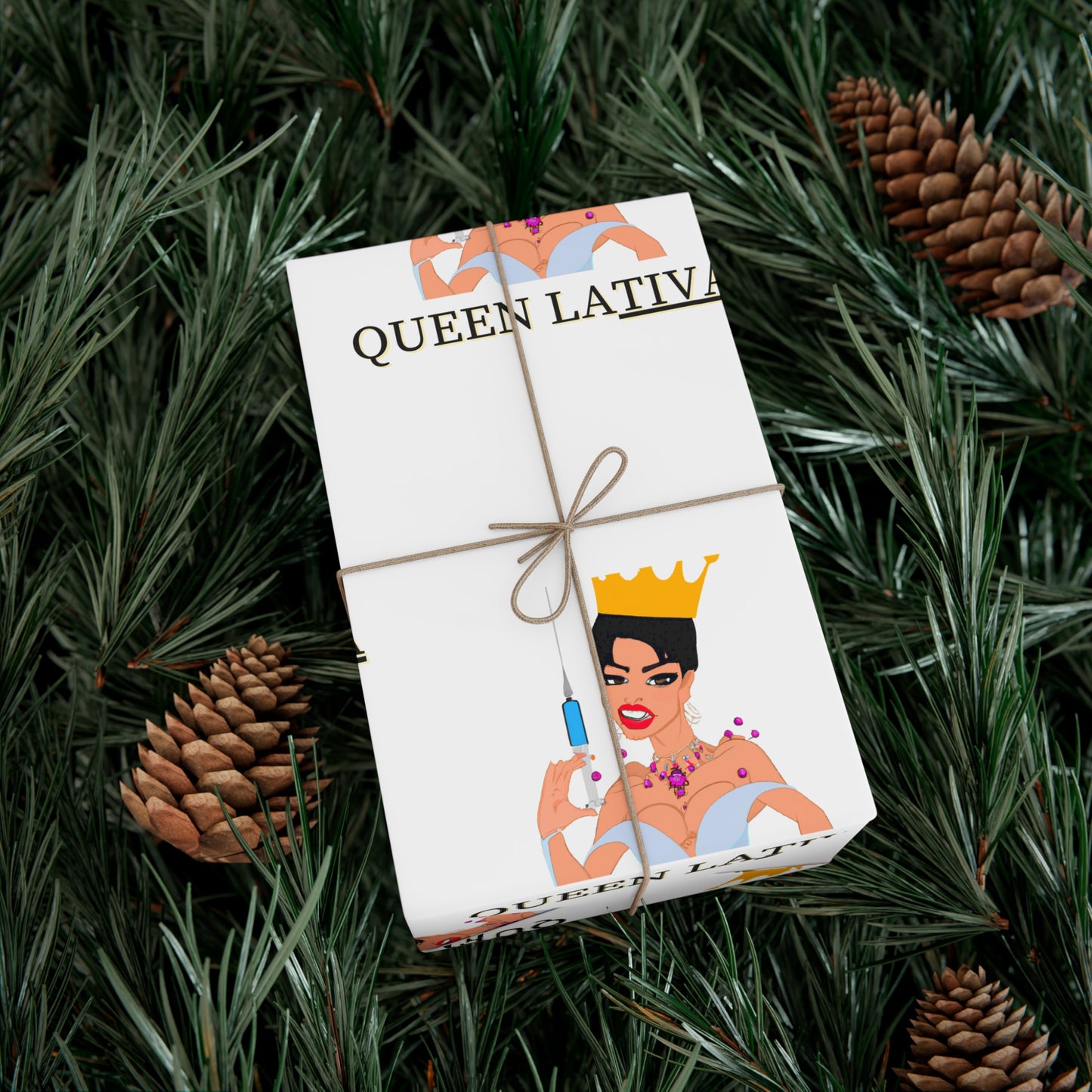 Inject Some Humor with Queen LaTIVA Custom Matte Gift Wrapping Paper, Gift Wrap Papers