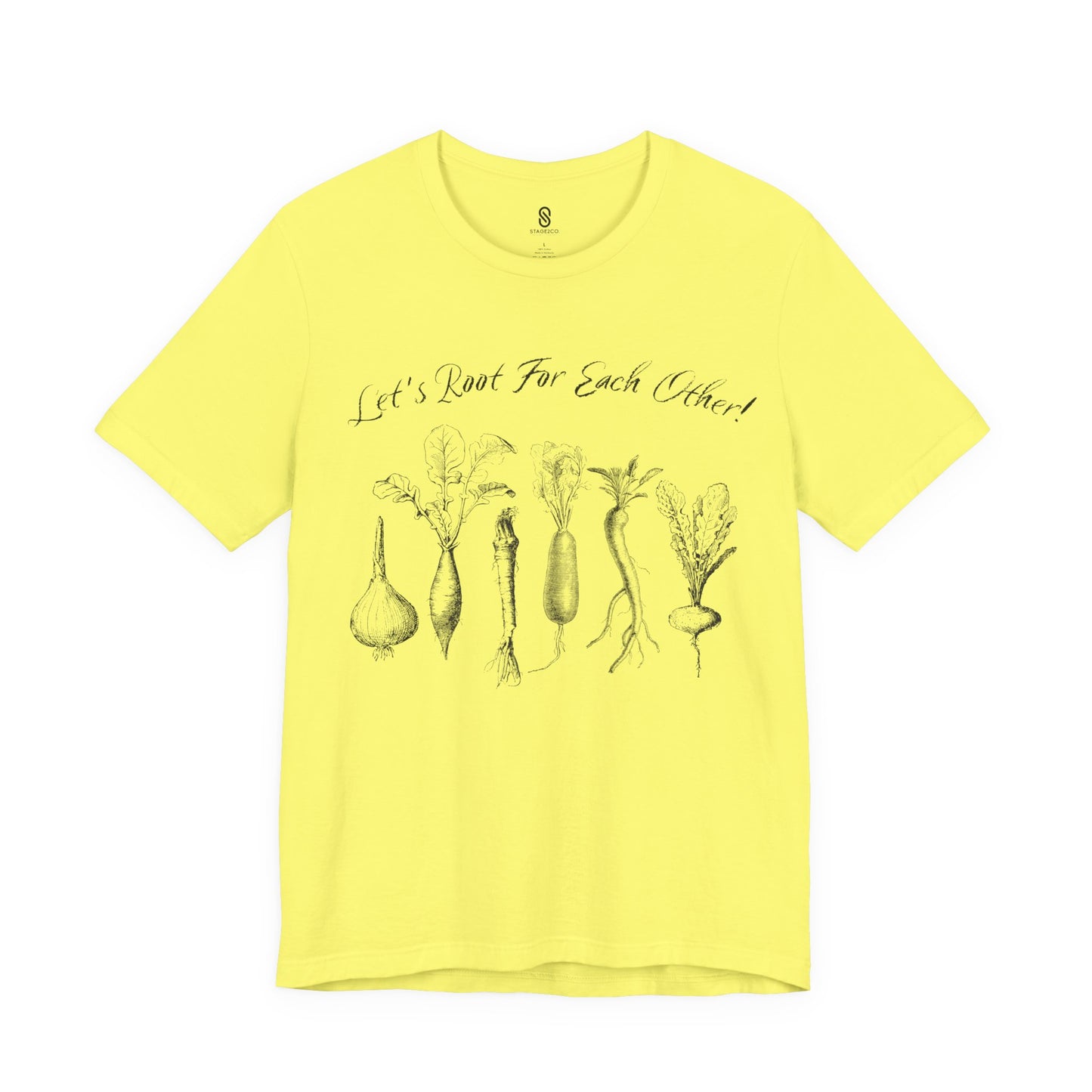 Enchanting "Let's Root For Each Other" Shirt | Whimsical Vertical Roots | Artistic Unity Tee | Positive Message, Unisex Short Sleeve Tee