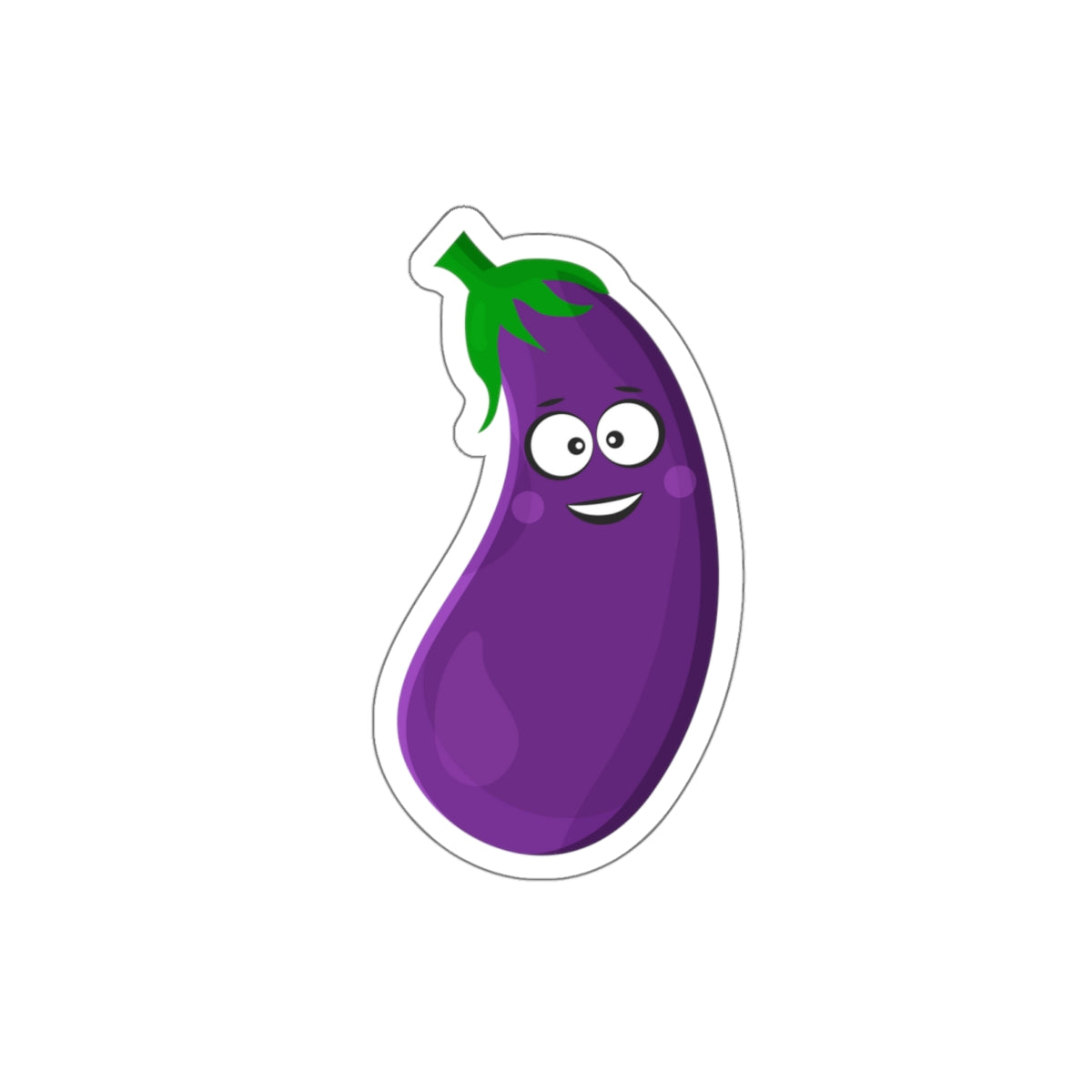 Spread Smiles with Our Charming Smiling Eggplant Sticker!, Die-Cut Stickers