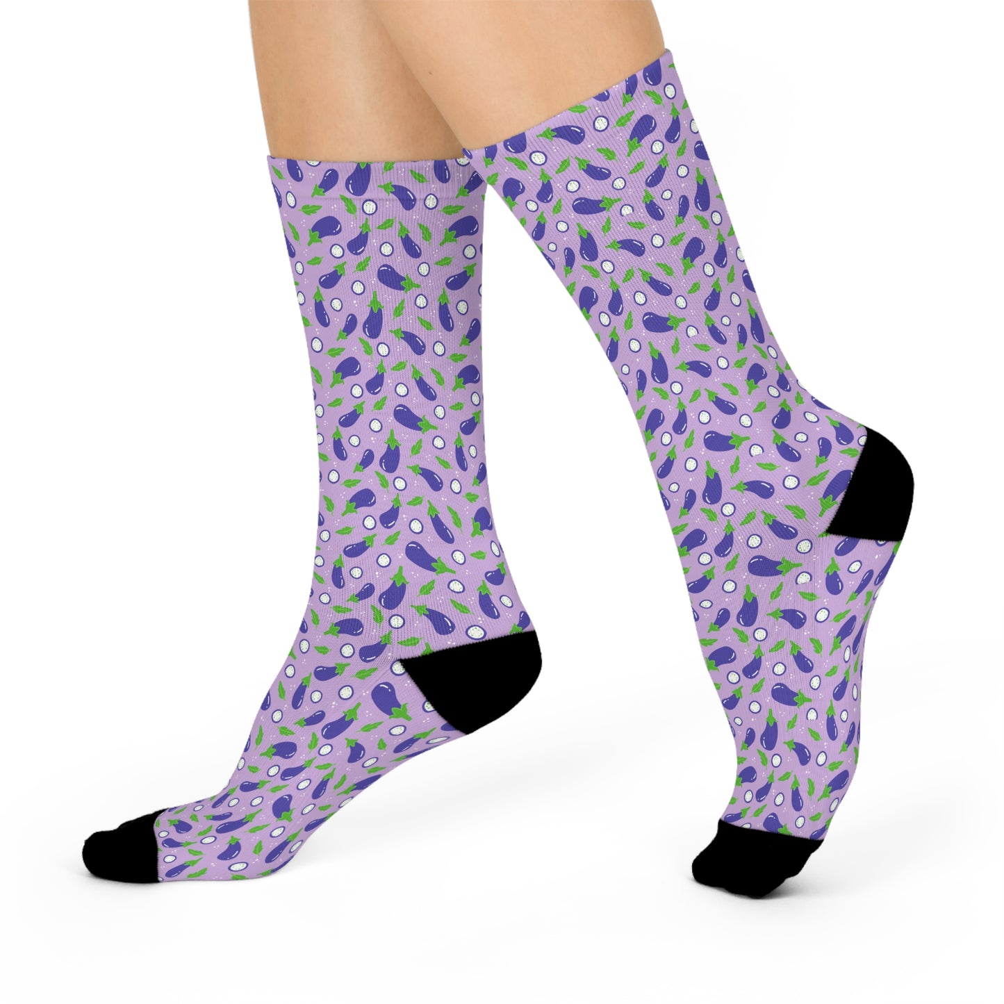 Eggcitingly Naughty: Spice Up Your Style with Our Cheeky Eggplant Socks, Cushioned Crew Socks