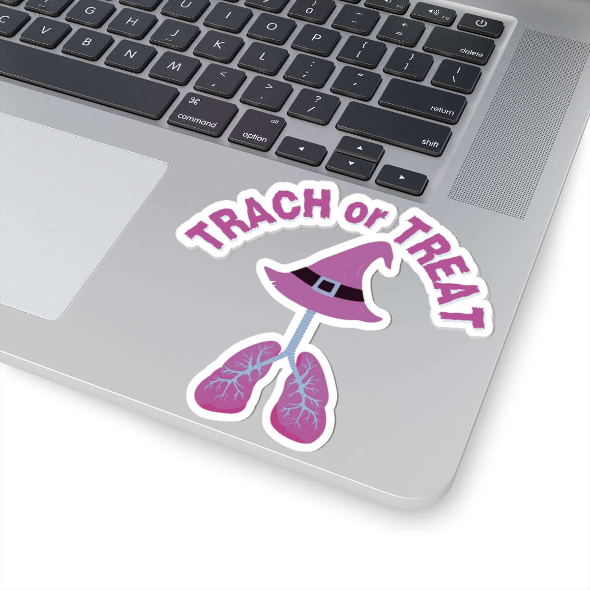 Trach or Treat: Spooky Anatomy Sticker for Medical Mavens, Kiss-Cut Stickers