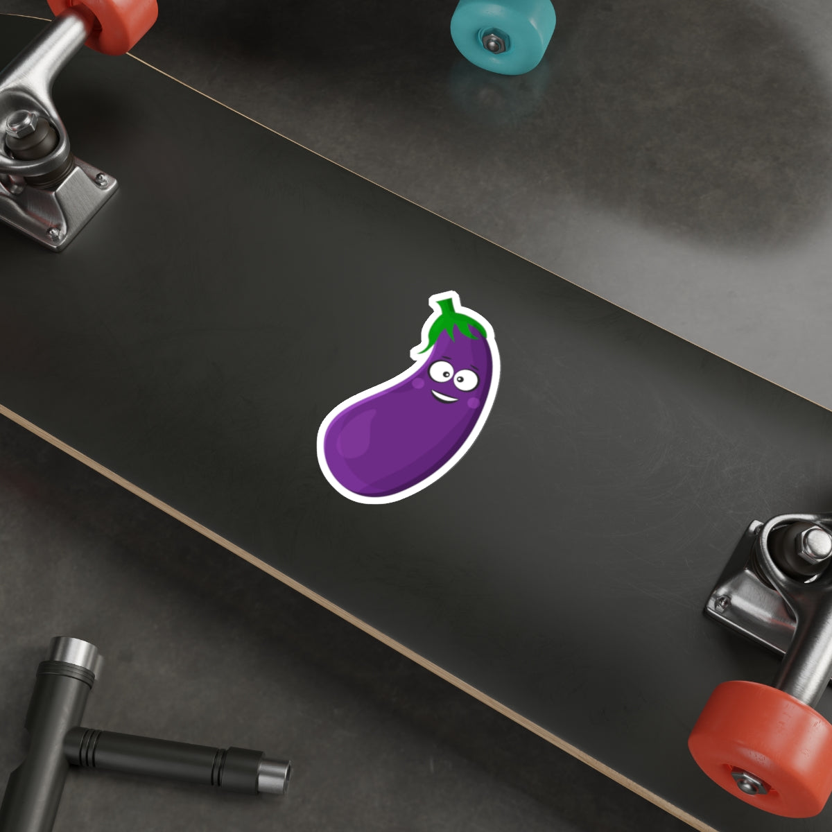 Spread Smiles with Our Charming Smiling Eggplant Sticker!, Die-Cut Stickers