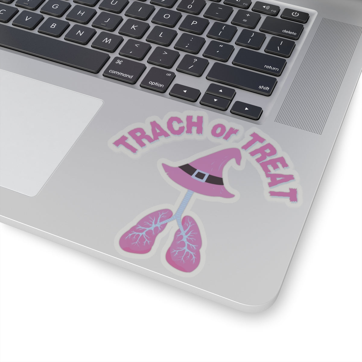 Trach or Treat: Spooky Anatomy Sticker for Medical Mavens, Kiss-Cut Stickers