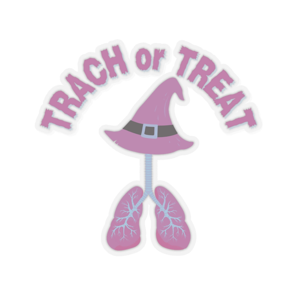 Trach or Treat: Spooky Anatomy Sticker for Medical Mavens, Kiss-Cut Stickers