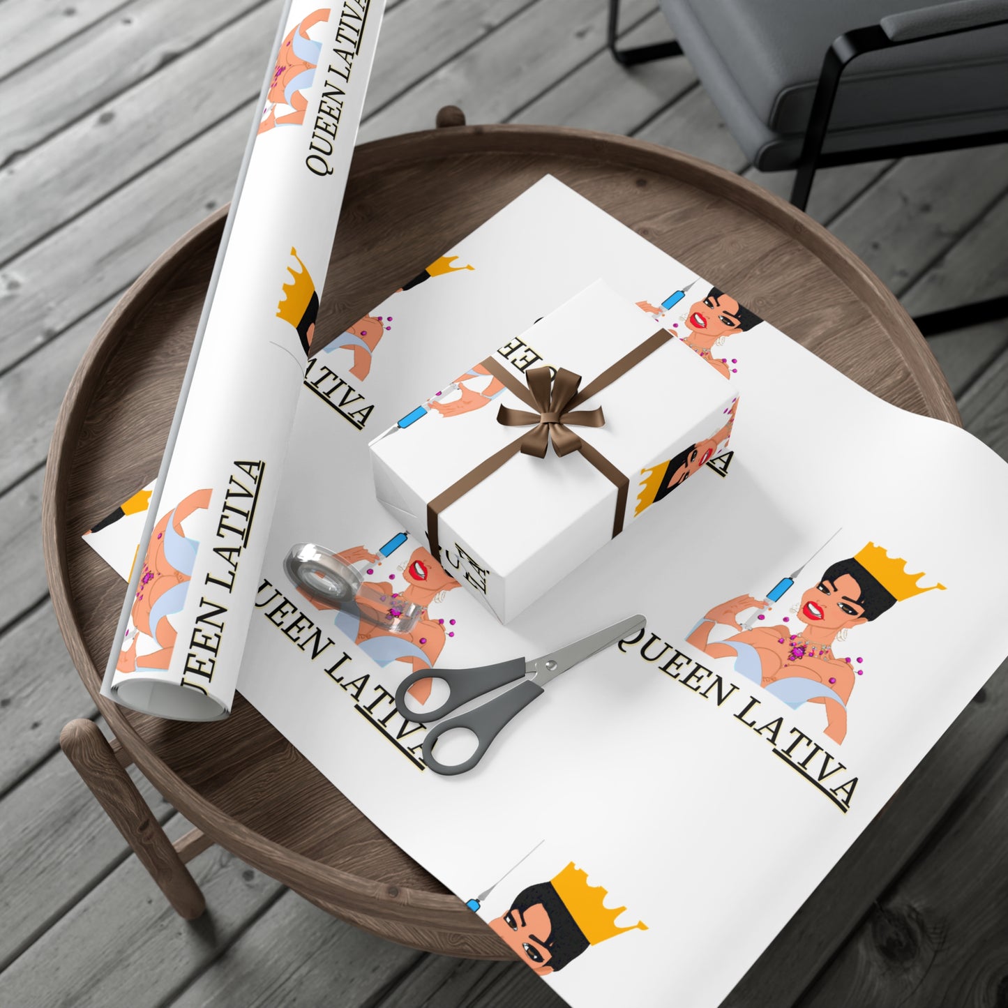 Inject Some Humor with Queen LaTIVA Custom Matte Gift Wrapping Paper, Gift Wrap Papers
