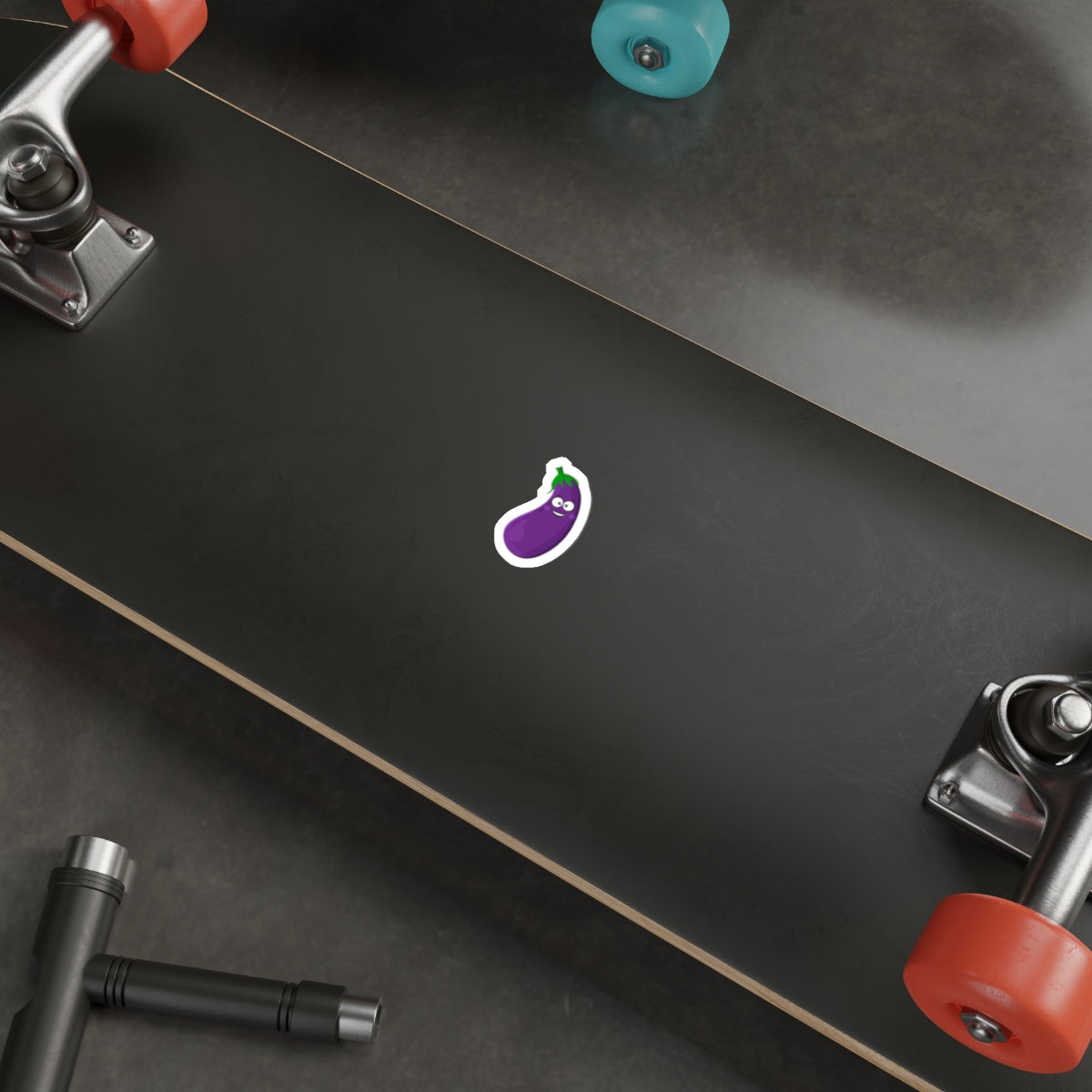 Spread Smiles with Our Charming Smiling Eggplant Sticker!, Die-Cut Stickers