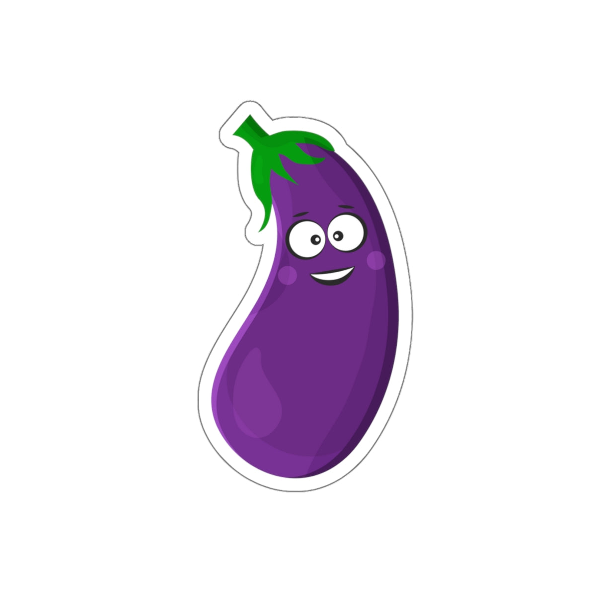 Spread Smiles with Our Charming Smiling Eggplant Sticker!, Die-Cut Stickers