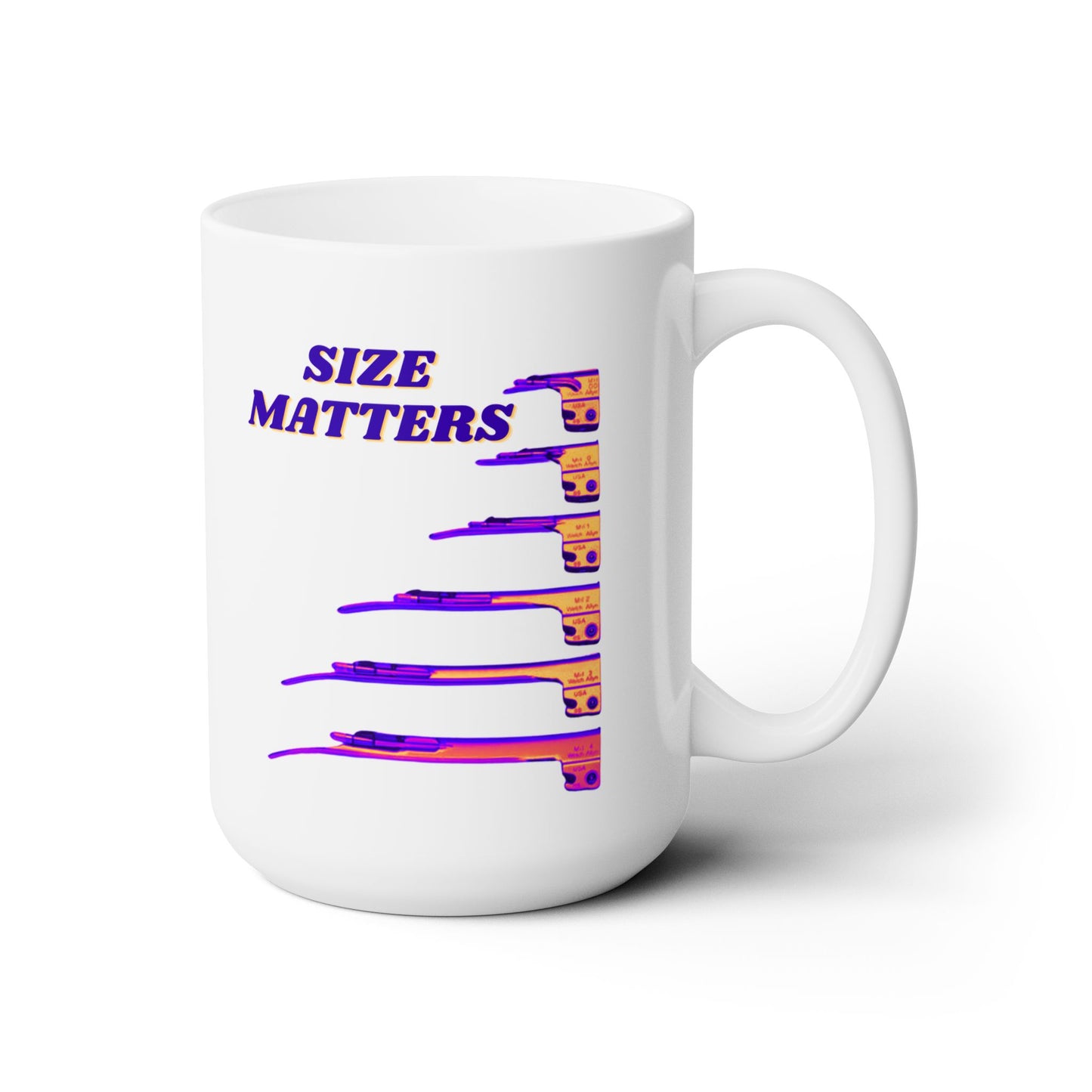 Size Matters, Miller Edition, A Provocative Ode to Airway Mastery, 15oz Mug with Retro Flair for the Connoisseur of Bold Laughter, Ceramic