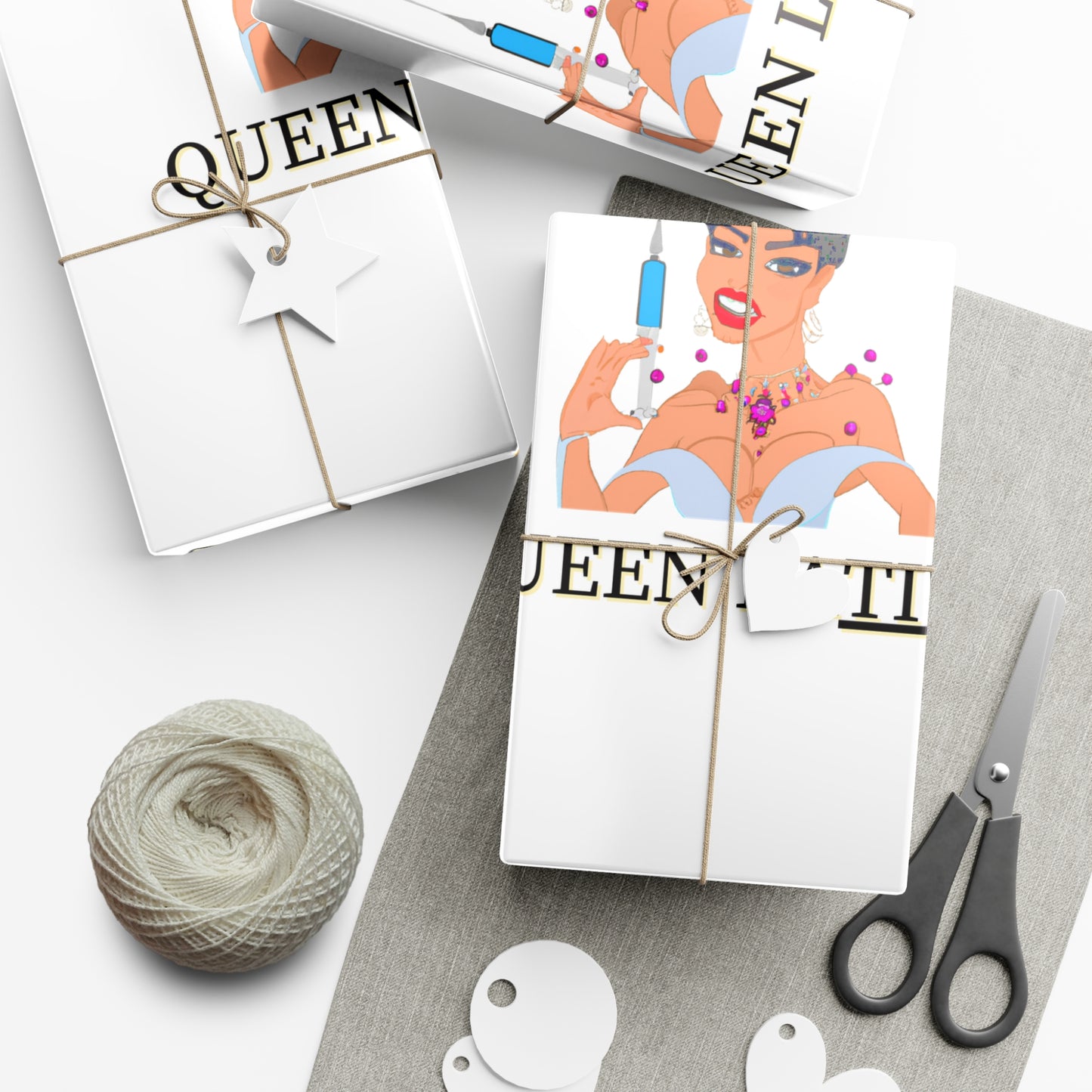 Inject Some Humor with Queen LaTIVA Custom Matte Gift Wrapping Paper, Gift Wrap Papers