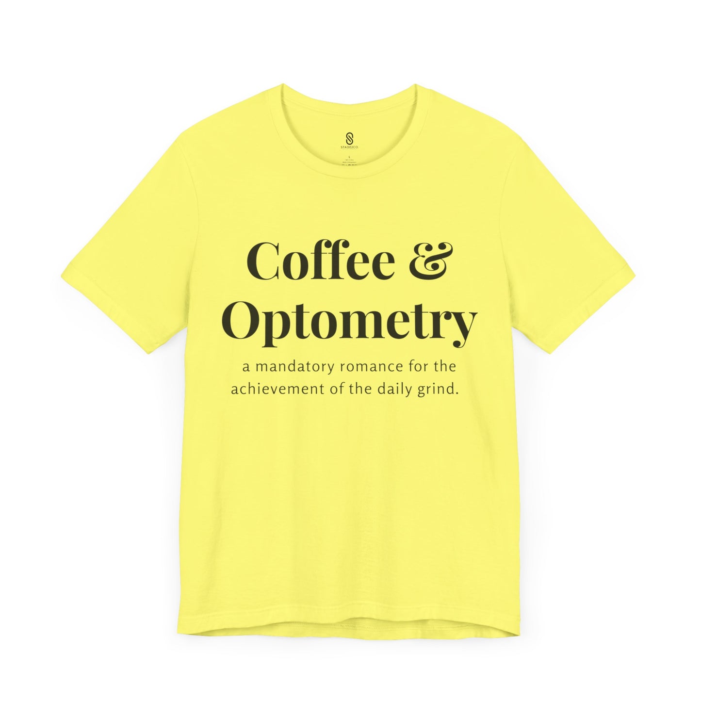 Coffee and Optometry, Eye Doctor Coffee, Optometrist Coffee, Unisex Jersey Short Sleeve Tee