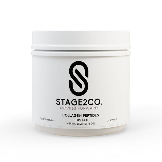 Glow On with Stage2Co Collagen Peptides - Moving Forward to a Beautiful You , Collagen Peptides Type I & III Supplement (350g, 12.3oz)