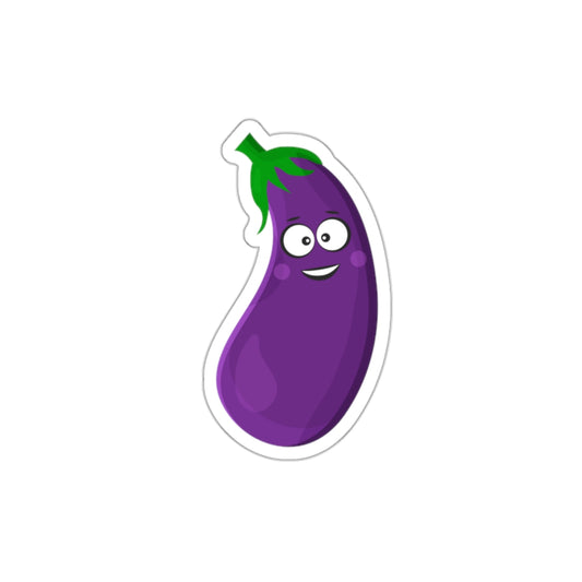 Spread Smiles with Our Charming Smiling Eggplant Sticker!, Die-Cut Stickers