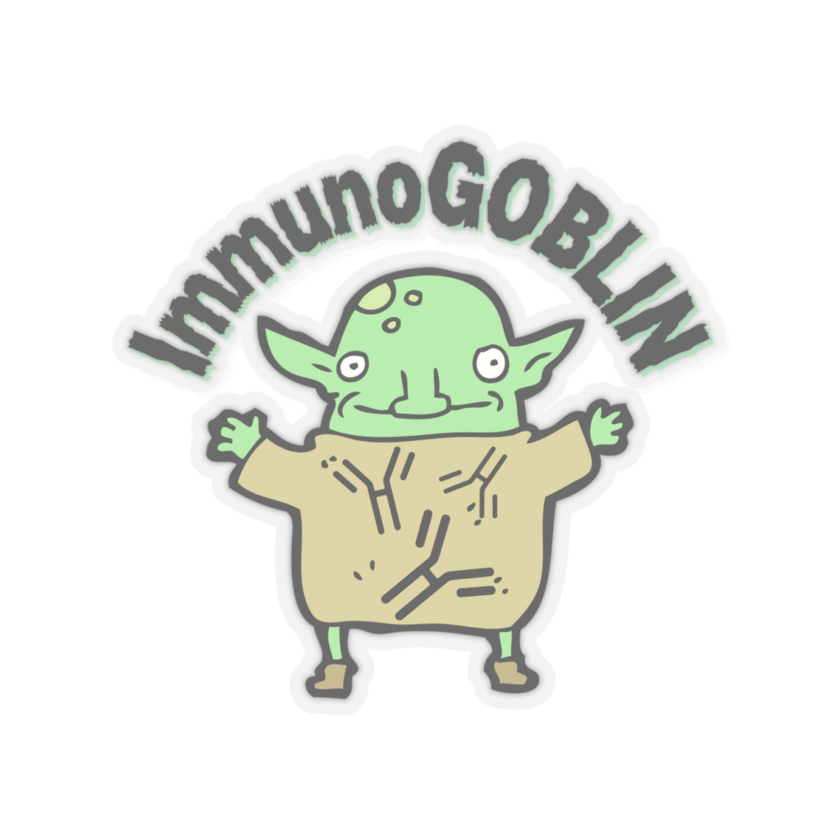 Get Your Giggles Ready: ImmunoGOBLIN Sticker for Medical Maestros!, Kiss-Cut Stickers