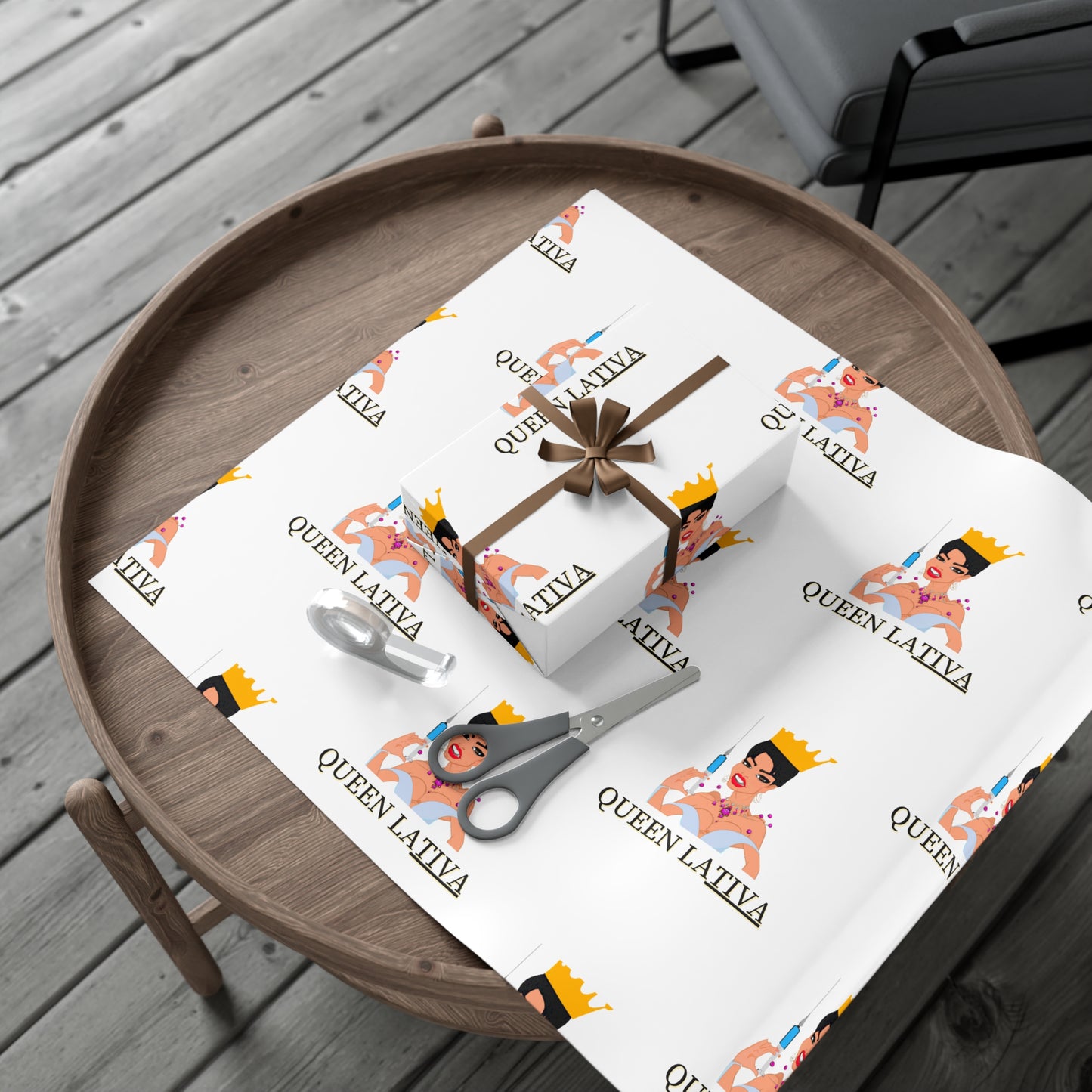 Inject Some Humor with Queen LaTIVA Custom Matte Gift Wrapping Paper, Gift Wrap Papers