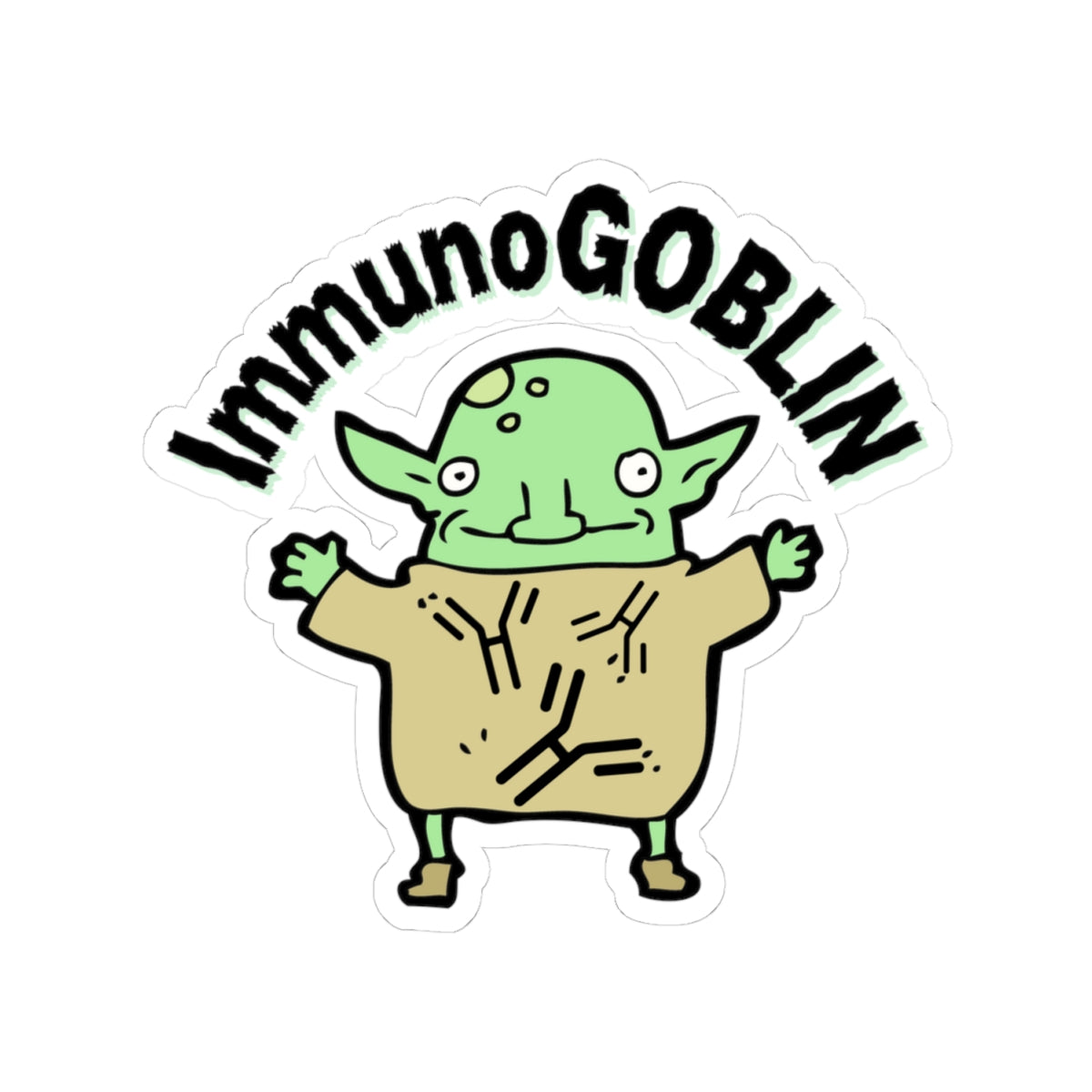 Get Your Giggles Ready: ImmunoGOBLIN Sticker for Medical Maestros!, Kiss-Cut Stickers