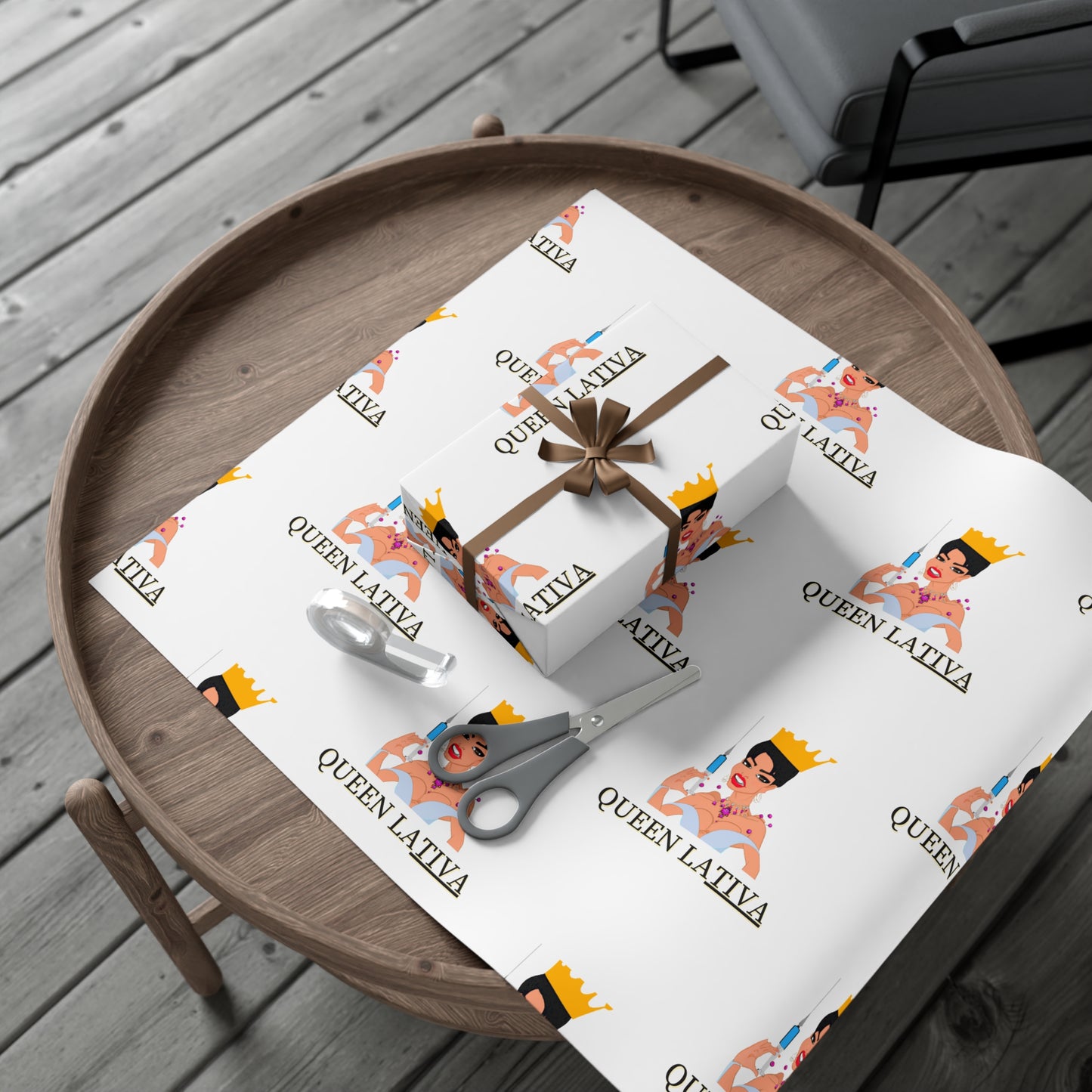 Inject Some Humor with Queen LaTIVA Custom Matte Gift Wrapping Paper, Gift Wrap Papers