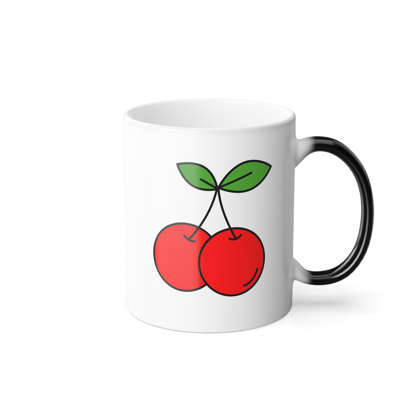 Cheeky Cherry Magic: Color-Changing Mug, Color Morphing Mug, 11oz
