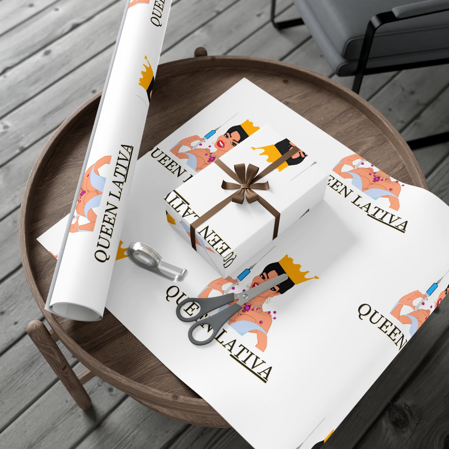 Inject Some Humor with Queen LaTIVA Custom Matte Gift Wrapping Paper, Gift Wrap Papers