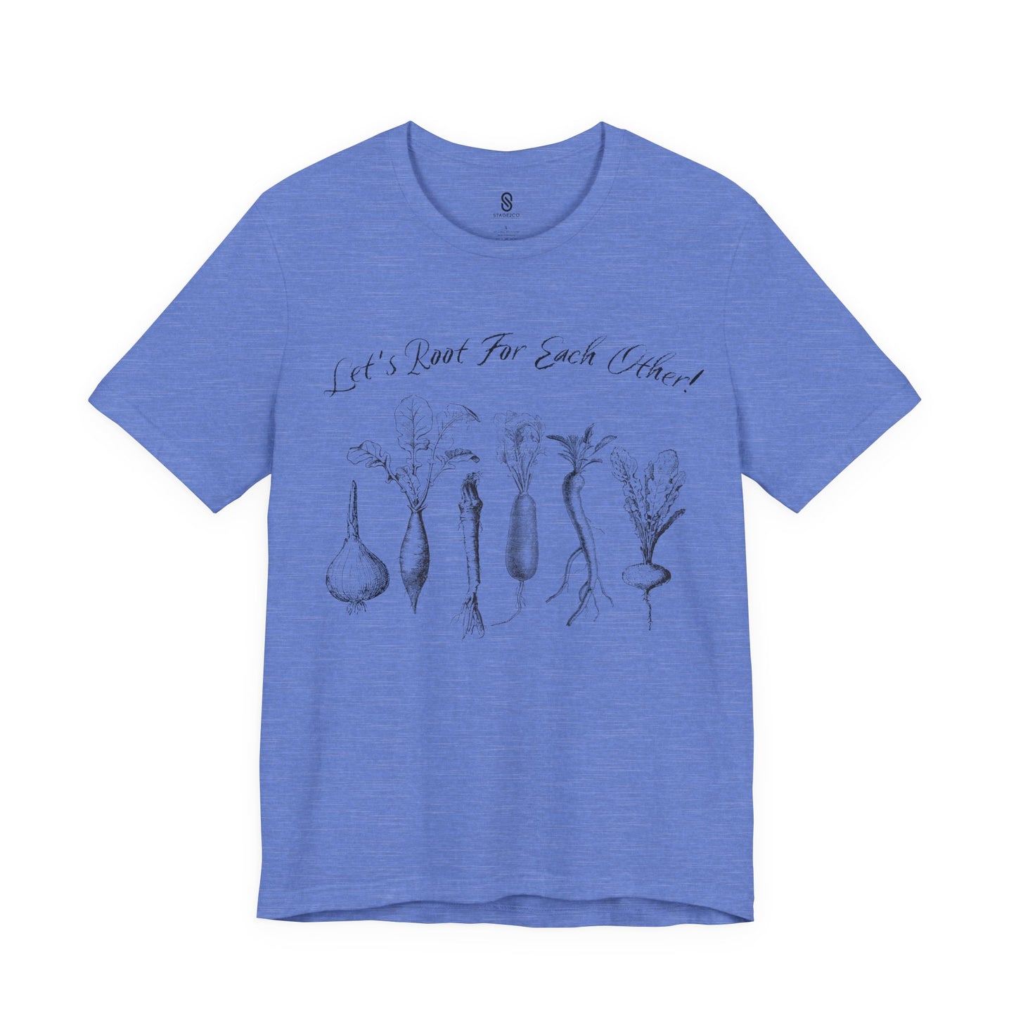 Enchanting "Let's Root For Each Other" Shirt | Whimsical Vertical Roots | Artistic Unity Tee | Positive Message, Unisex Short Sleeve Tee