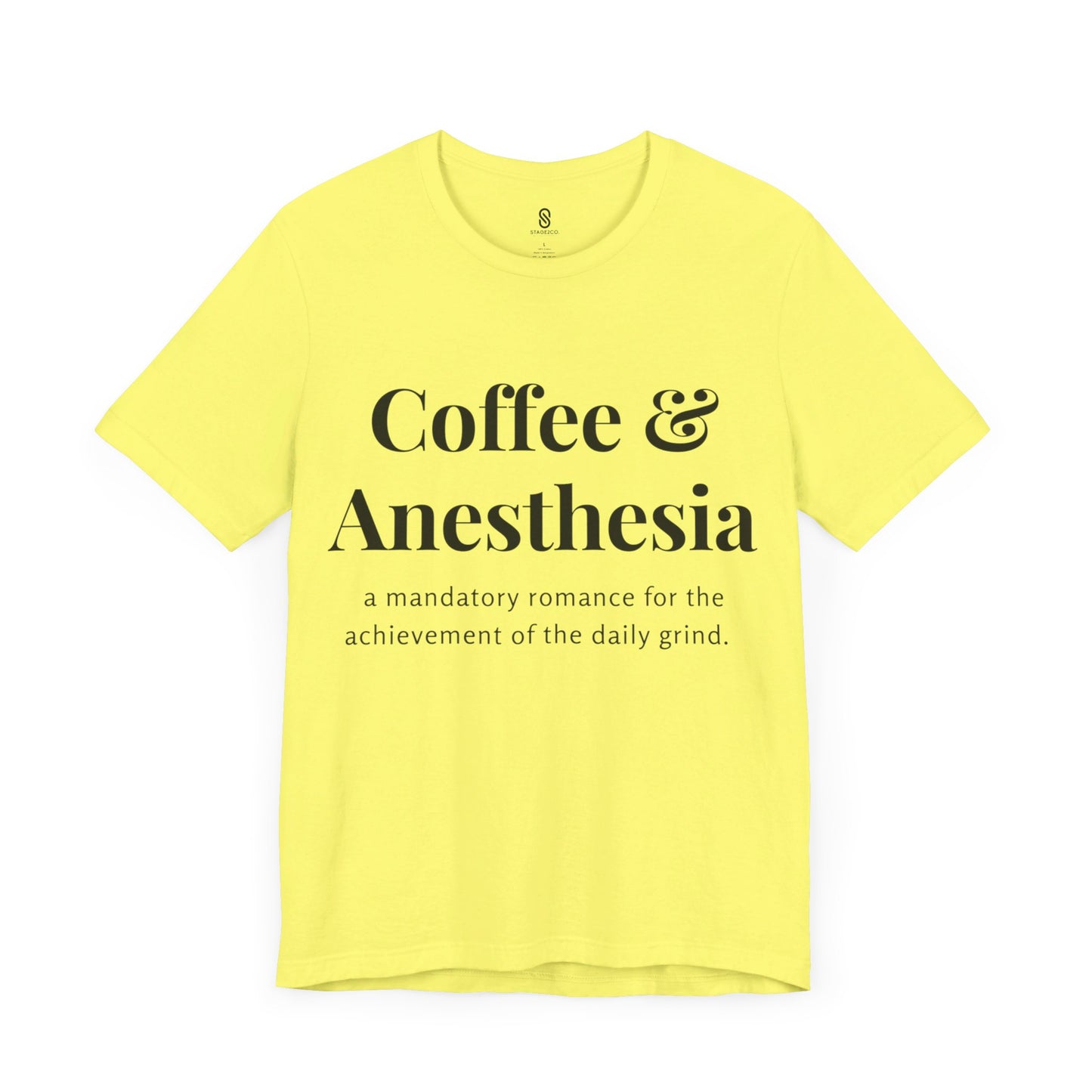 Anesthesia Coffee, CRNA Coffee, SRNA Coffee, Anesthesiologist Coffee, Necessary Romance, Unisex Jersey Short Sleeve Tee