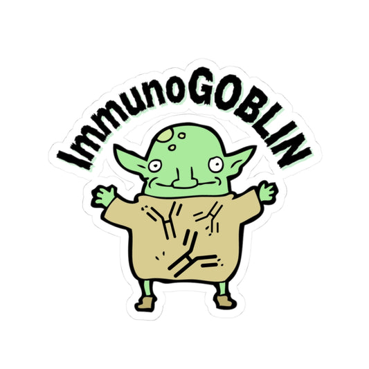 Get Your Giggles Ready: ImmunoGOBLIN Sticker for Medical Maestros!, Kiss-Cut Stickers