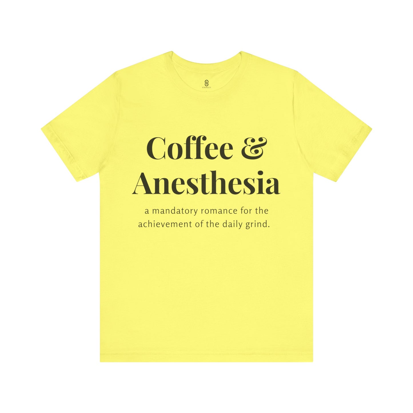 Anesthesia Coffee, CRNA Coffee, SRNA Coffee, Anesthesiologist Coffee, Necessary Romance, Unisex Jersey Short Sleeve Tee