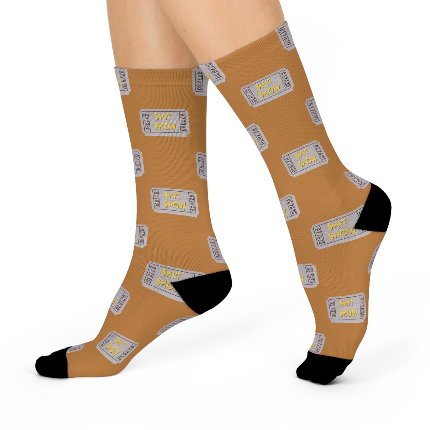 Step into the Chaos, Shit Show Ticket Stub Socks - Anesthesia Edition for Hospital Pros, Cushioned Crew Socks
