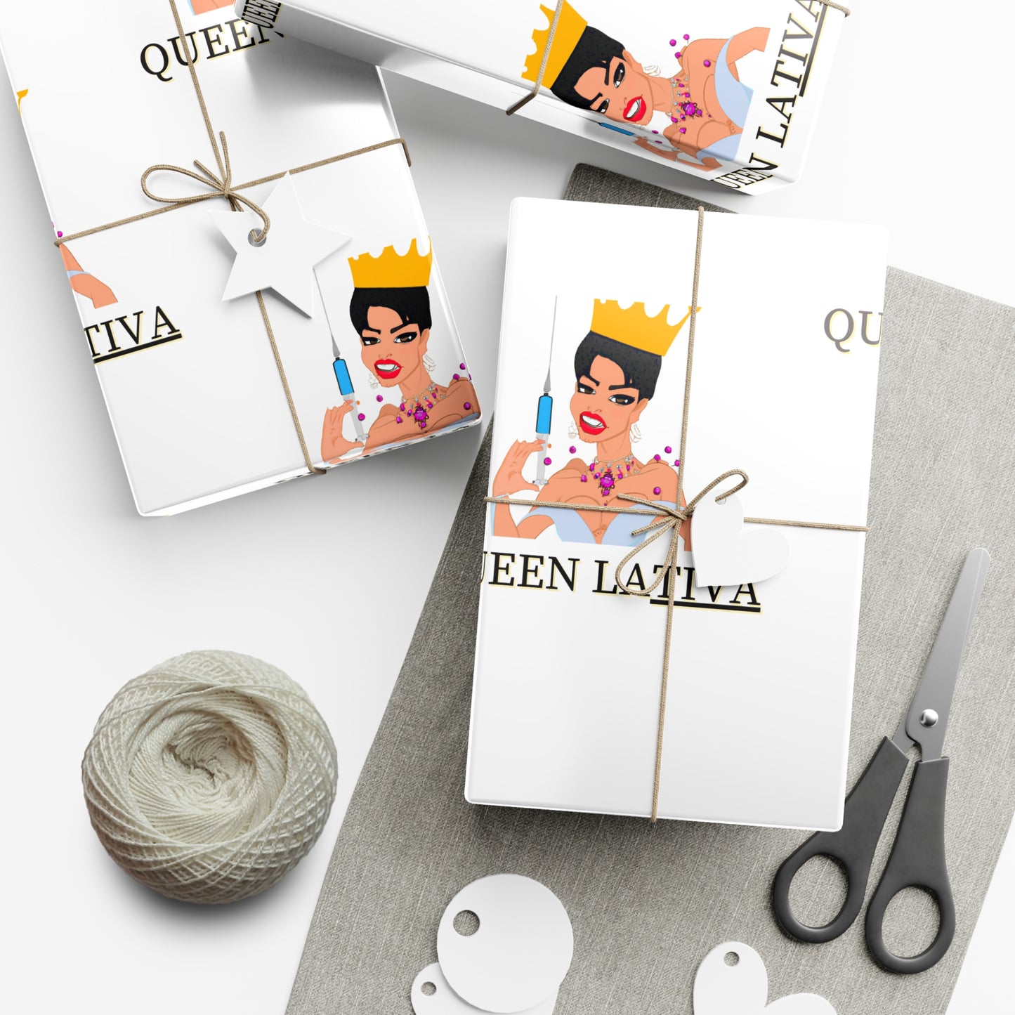 Inject Some Humor with Queen LaTIVA Custom Matte Gift Wrapping Paper, Gift Wrap Papers