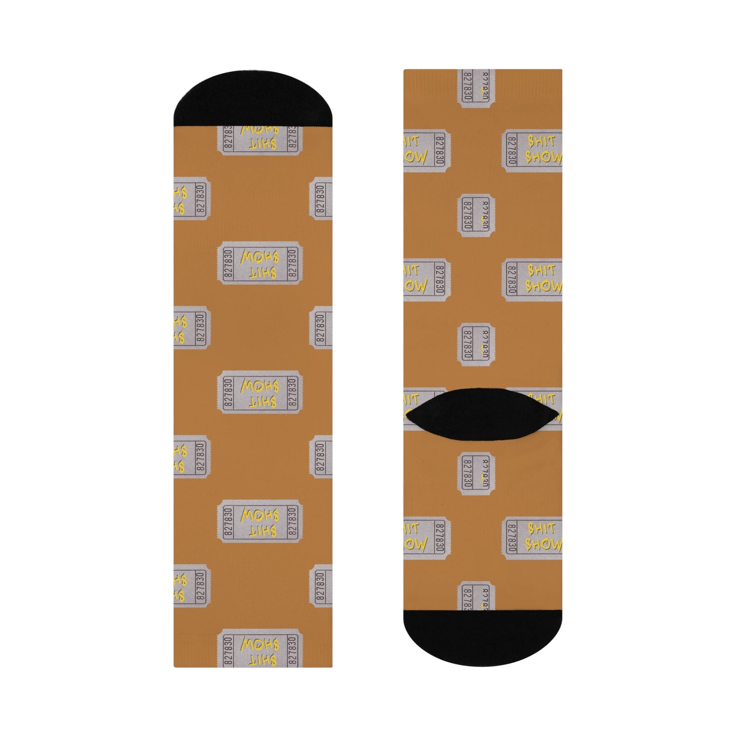 Step into the Chaos, Shit Show Ticket Stub Socks - Anesthesia Edition for Hospital Pros, Cushioned Crew Socks