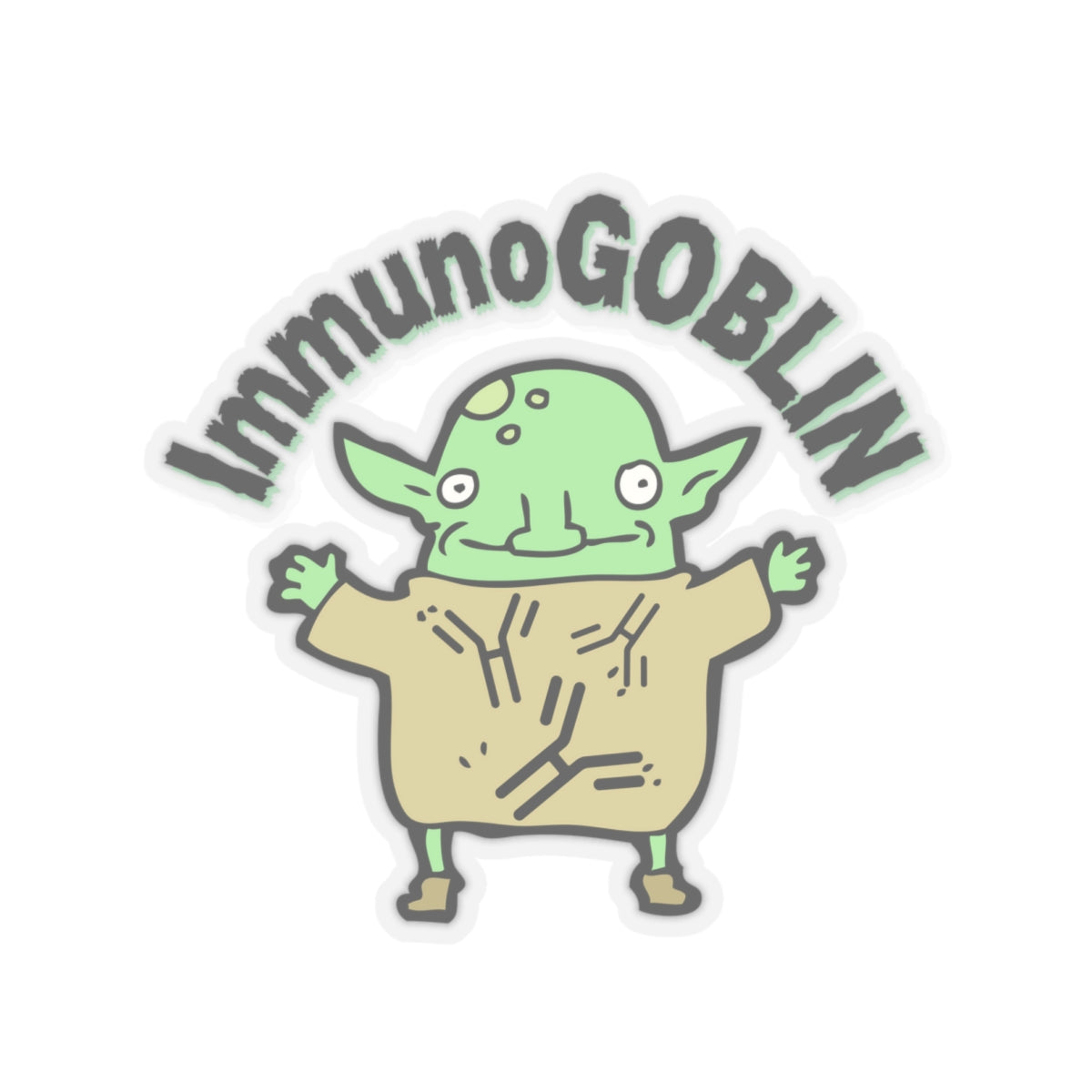 Get Your Giggles Ready: ImmunoGOBLIN Sticker for Medical Maestros!, Kiss-Cut Stickers
