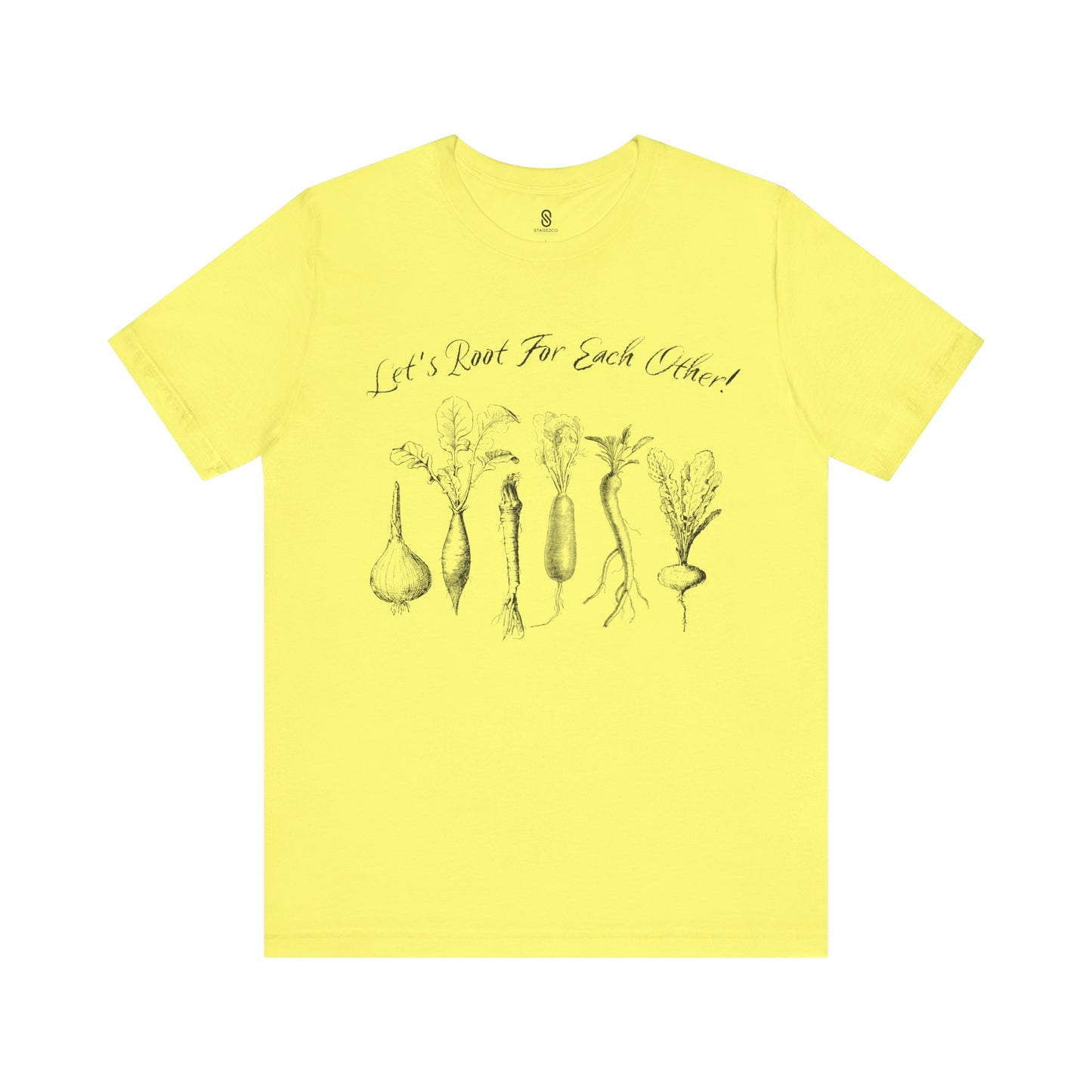 Enchanting "Let's Root For Each Other" Shirt | Whimsical Vertical Roots | Artistic Unity Tee | Positive Message, Unisex Short Sleeve Tee