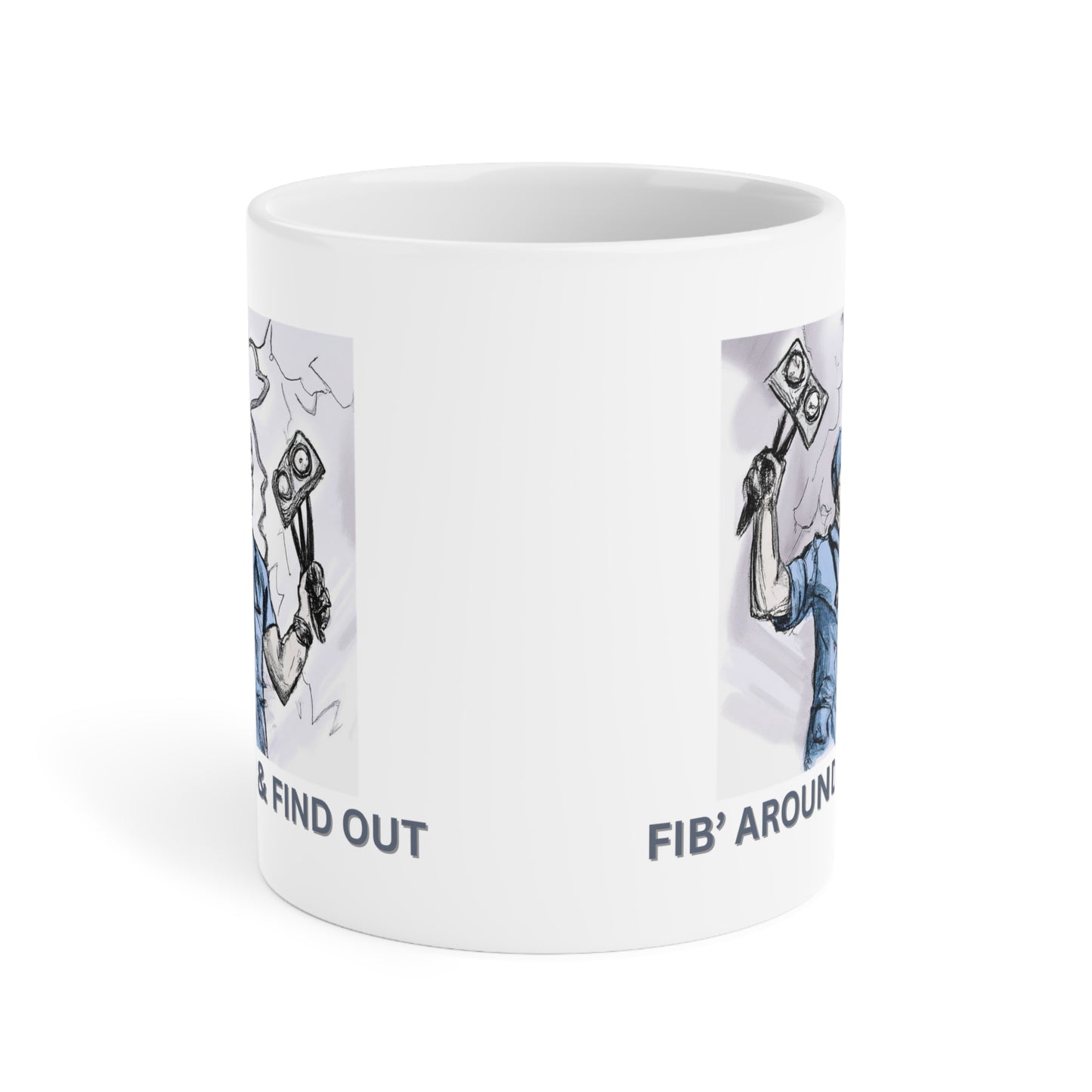 Zap into Laughter with the Fib' Around and Find Out Mug!, Ceramic Mugs (11oz\15oz\20oz), Anesthesia, ICU, ER