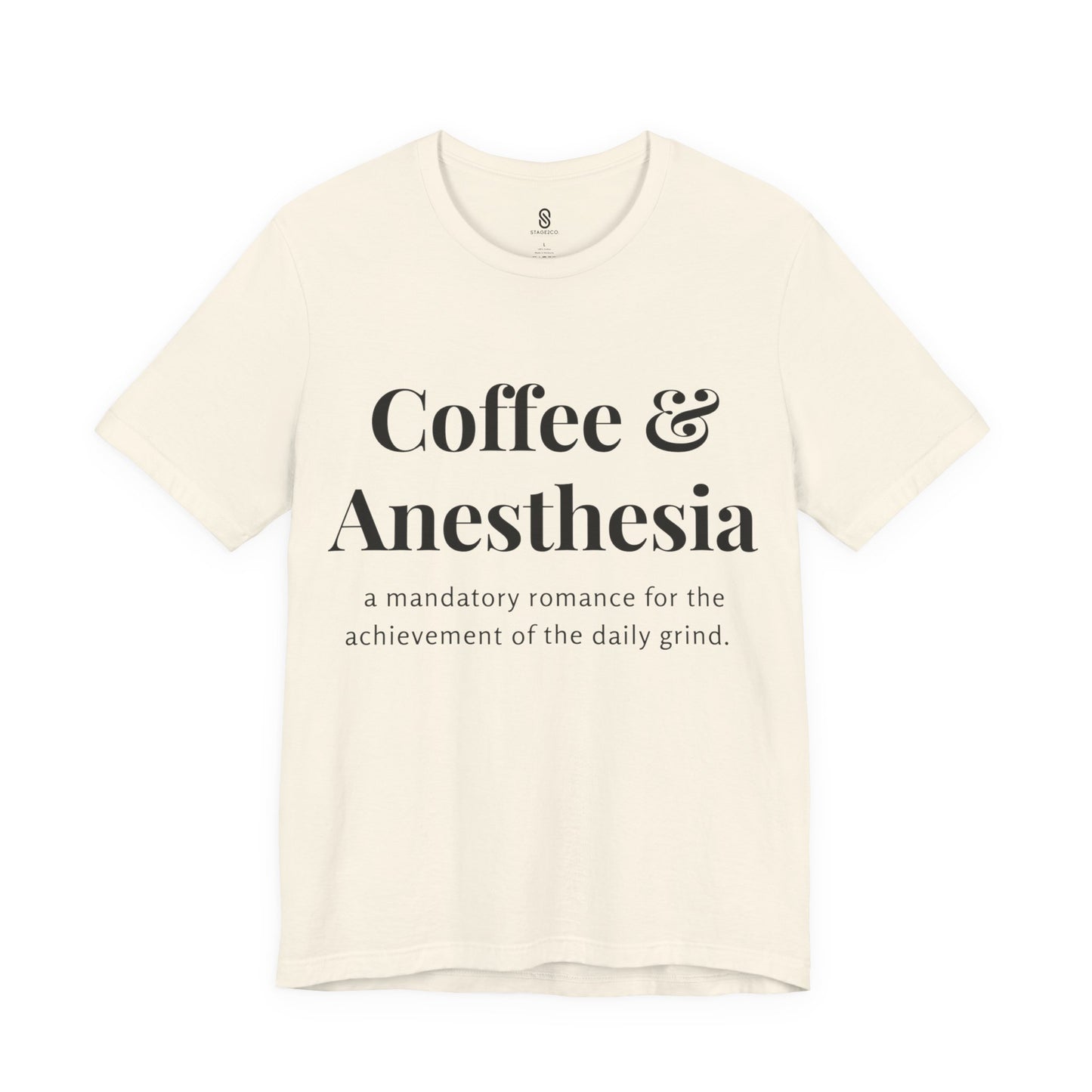 Anesthesia Coffee, CRNA Coffee, SRNA Coffee, Anesthesiologist Coffee, Necessary Romance, Unisex Jersey Short Sleeve Tee