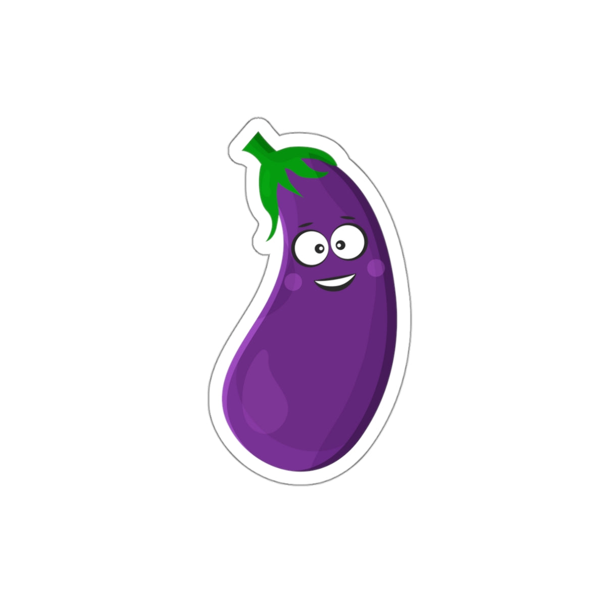 Spread Smiles with Our Charming Smiling Eggplant Sticker!, Die-Cut Stickers