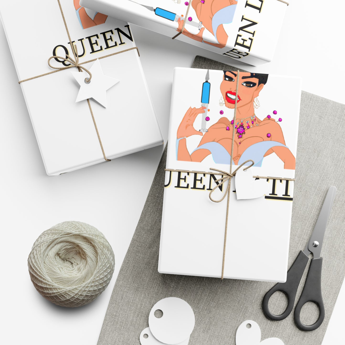 Inject Some Humor with Queen LaTIVA Custom Matte Gift Wrapping Paper, Gift Wrap Papers