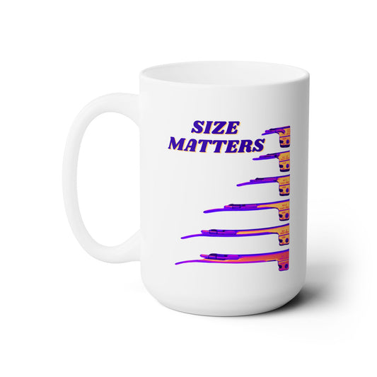 Size Matters, Miller Edition, A Provocative Ode to Airway Mastery, 15oz Mug with Retro Flair for the Connoisseur of Bold Laughter, Ceramic