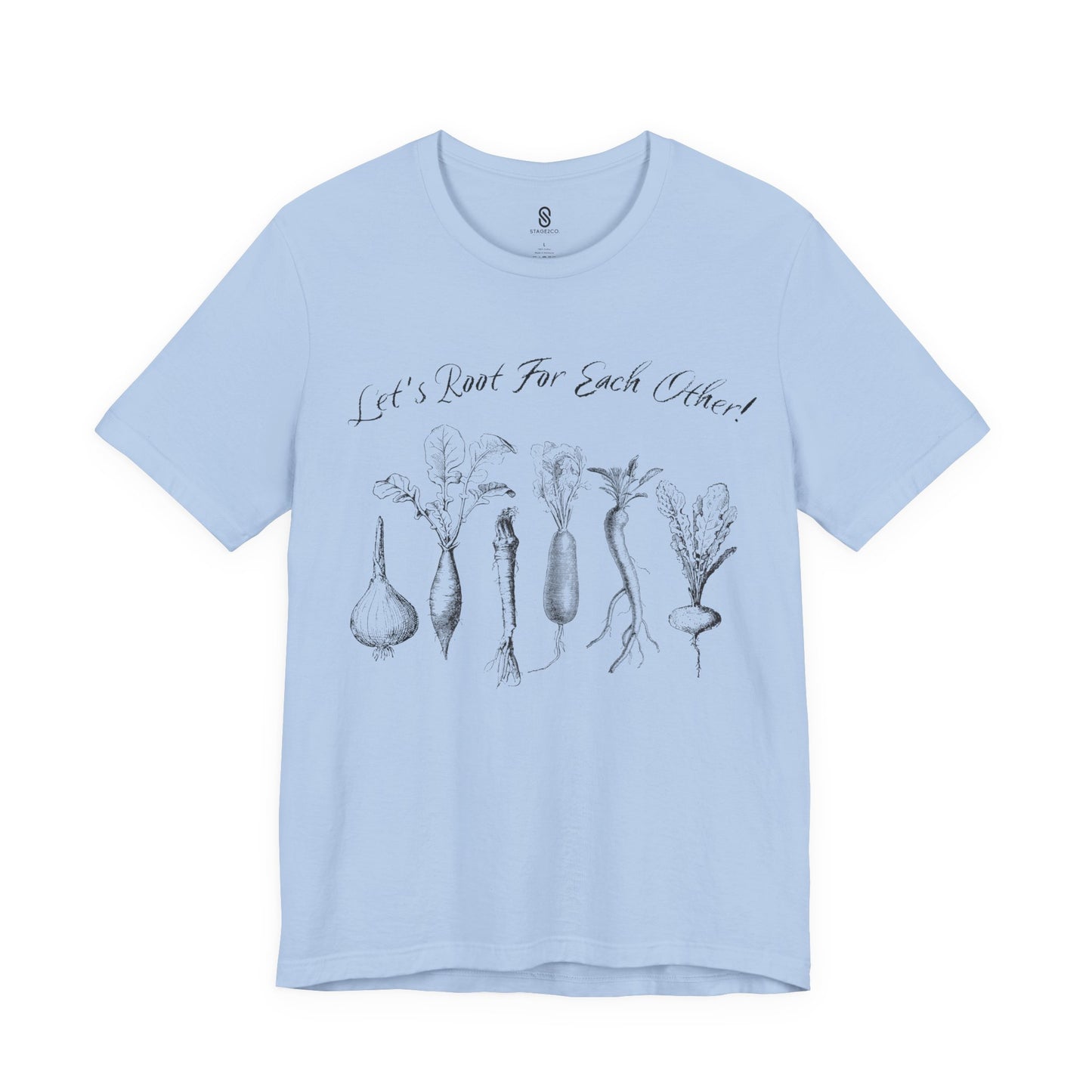 Enchanting "Let's Root For Each Other" Shirt | Whimsical Vertical Roots | Artistic Unity Tee | Positive Message, Unisex Short Sleeve Tee